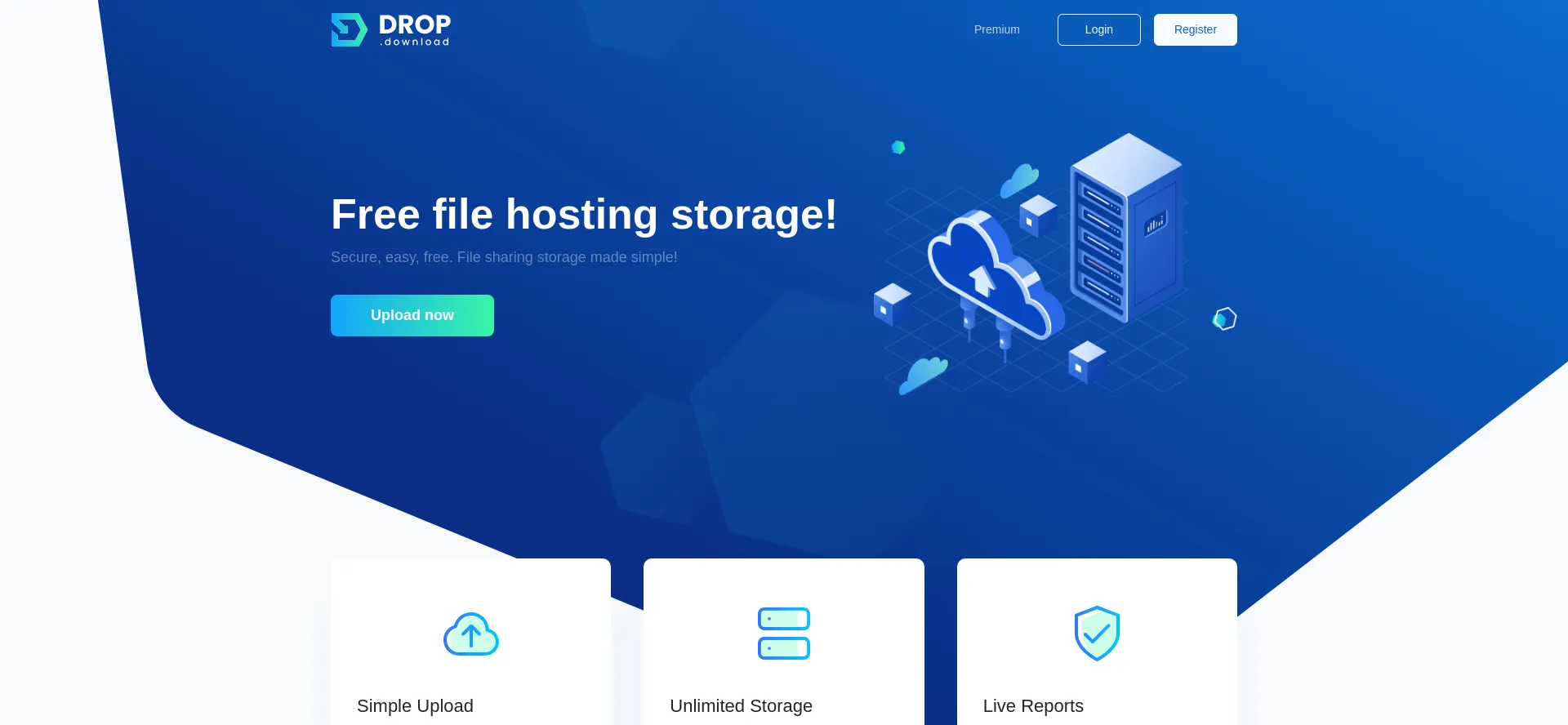 Website screenshot of Drop.download