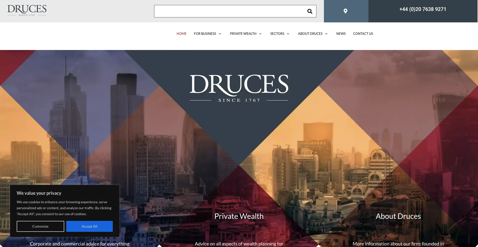Website screenshot of Druces.com