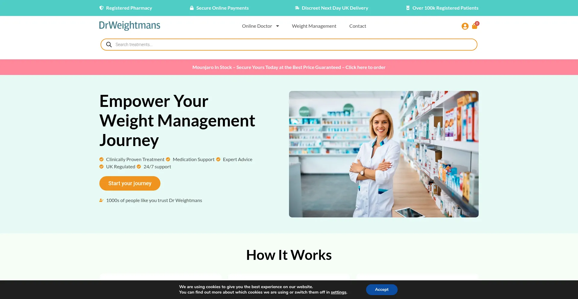 Website screenshot of Drweightmans.com