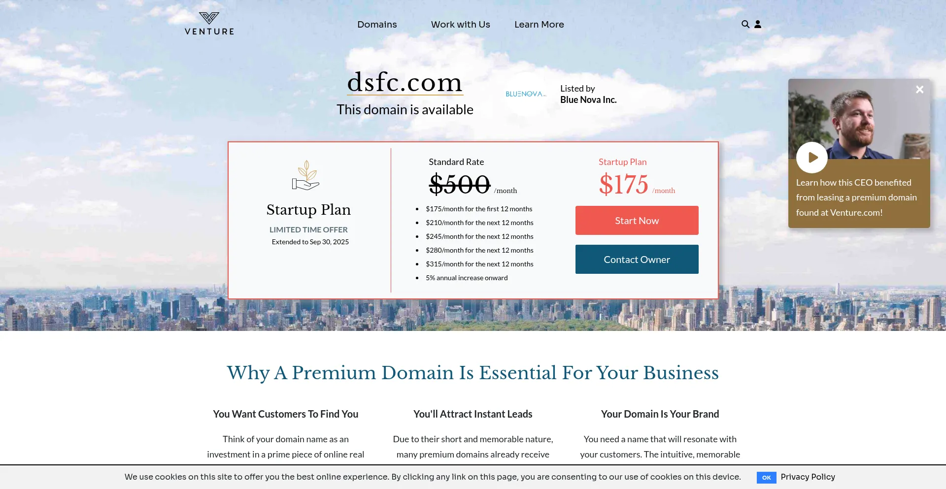 Website screenshot of Dsfc.com