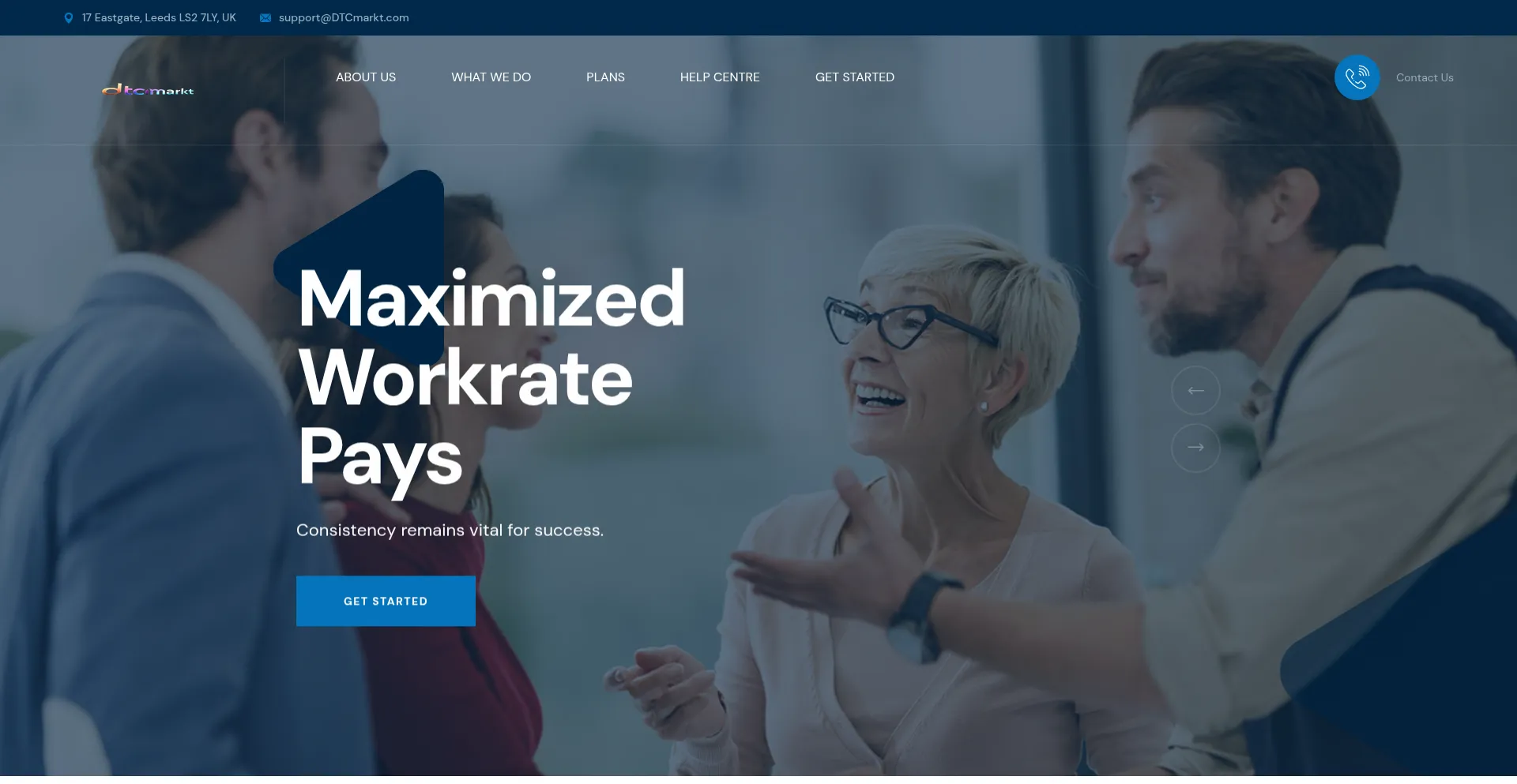 Website screenshot of Dtcmarkt.com