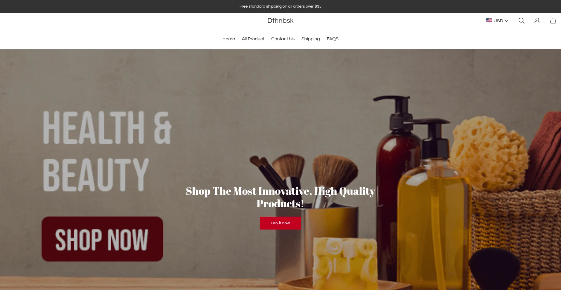Website screenshot of Dthnbsk.com
