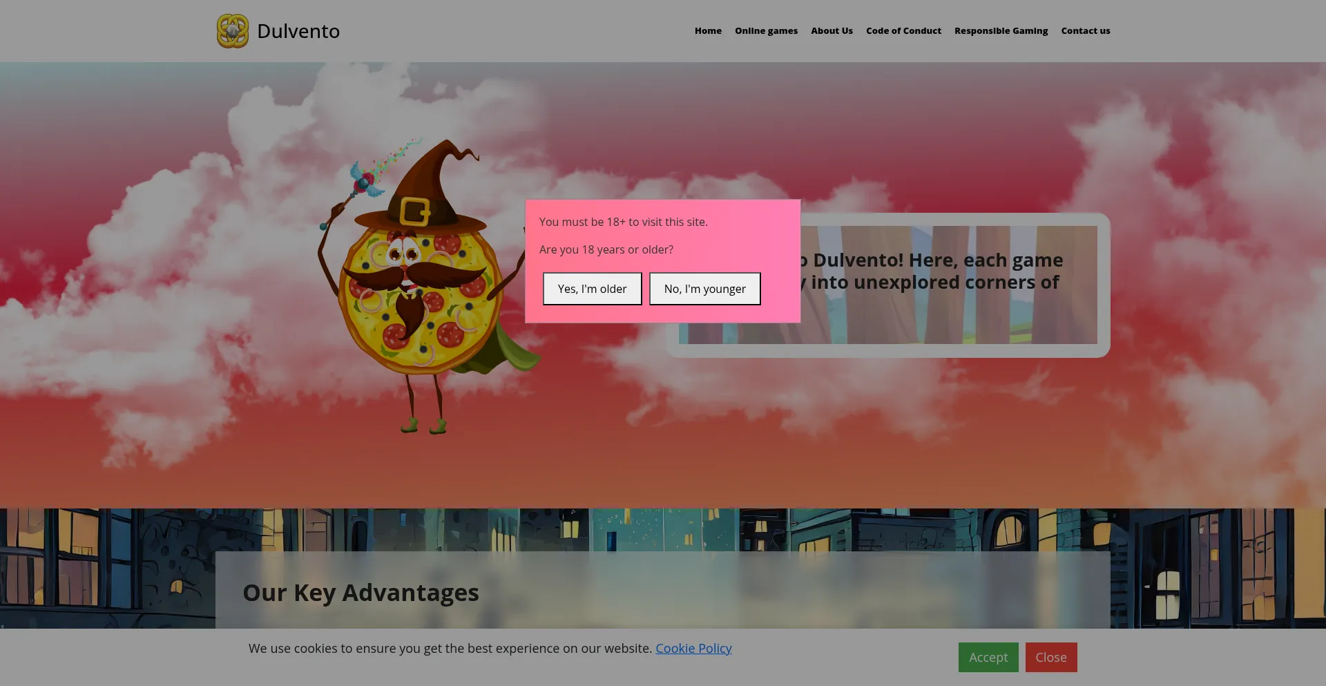 Website screenshot of Dulvento.com