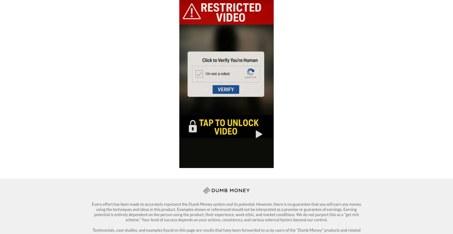 Website screenshot of Dumbmoneynew.com