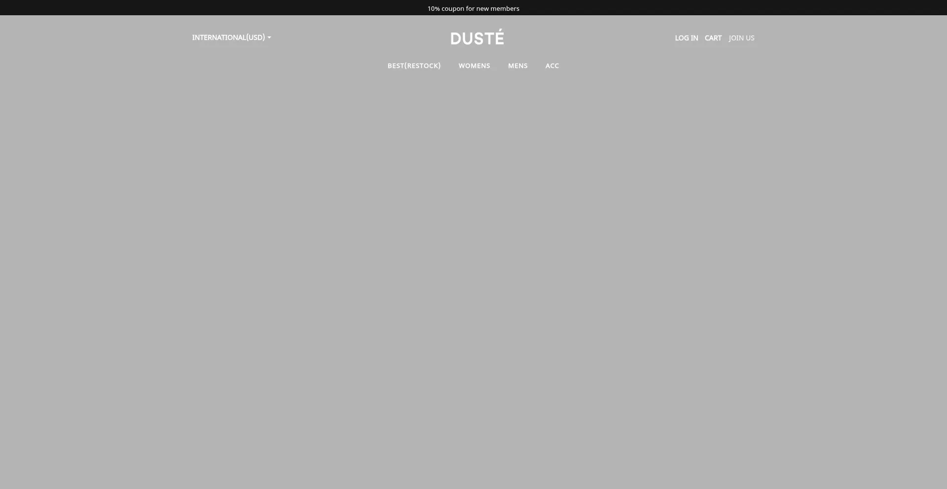 Website screenshot of Duste.kr
