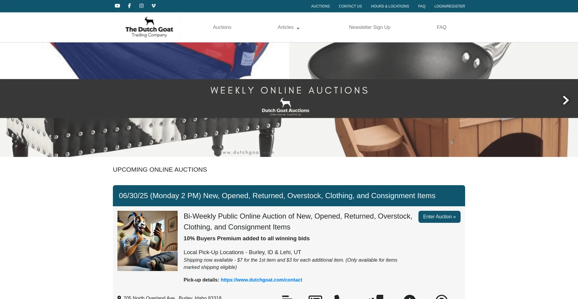 Website screenshot of Dutchgoat.com