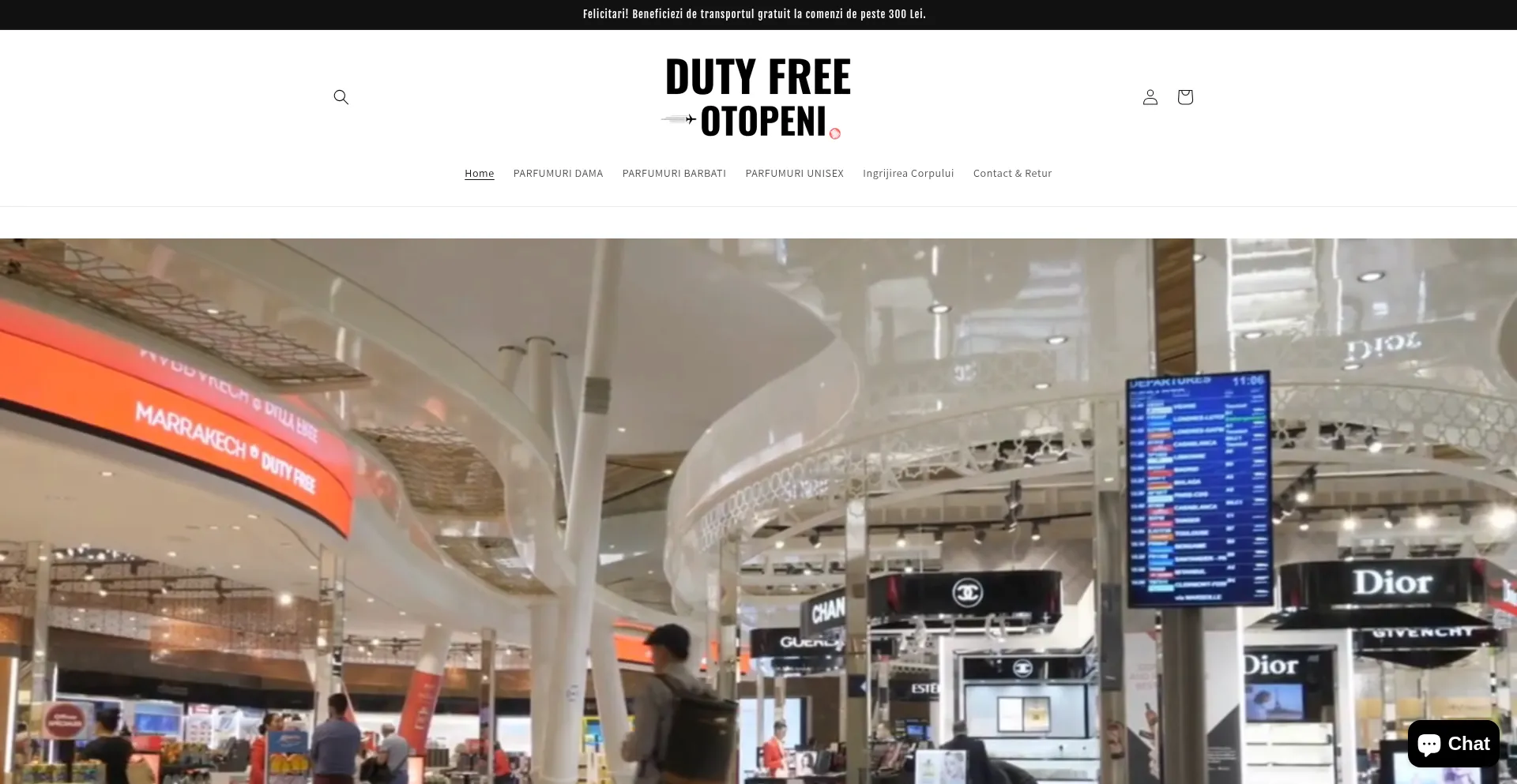 Website screenshot of Dutyfree-otopeni.com