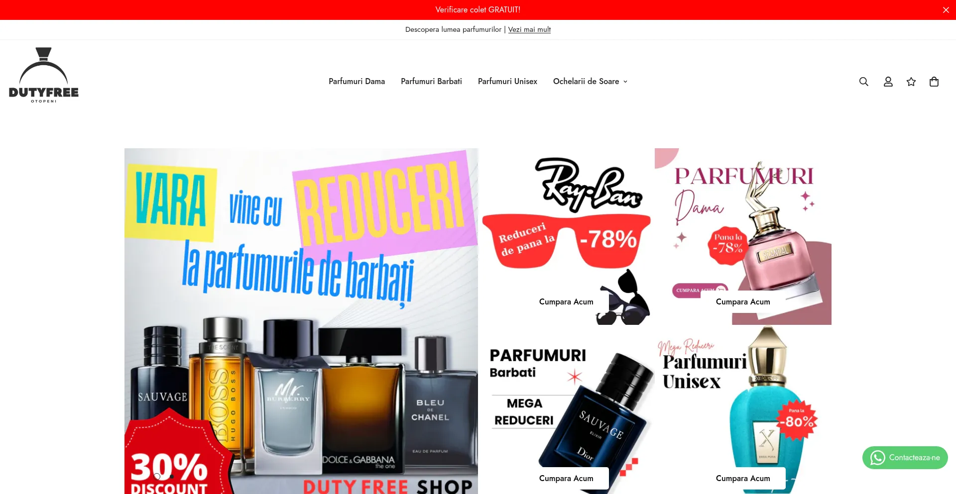 Website screenshot of Dutyfreeotopeni.com