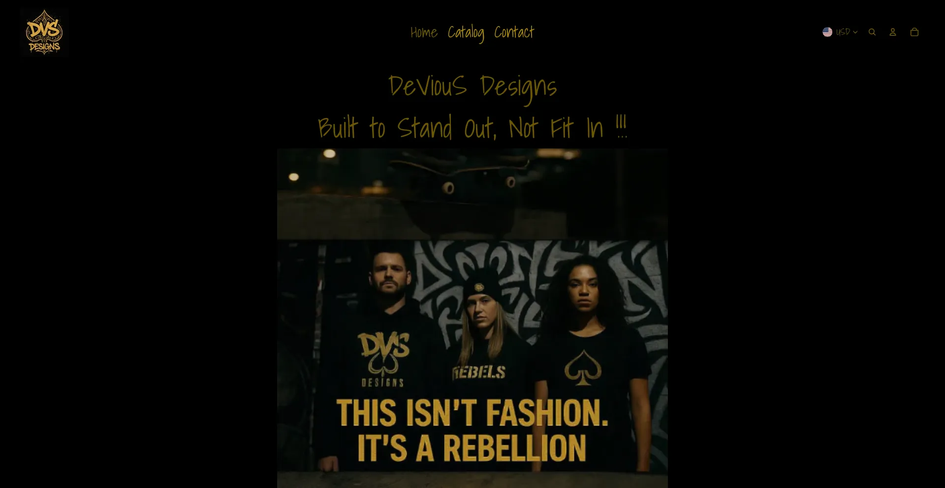 Website screenshot of Dvsdesigns.shop