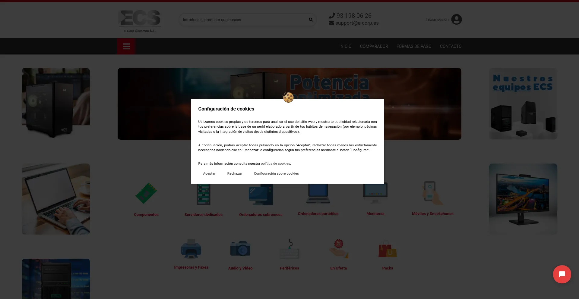 Website screenshot of E-corp.es