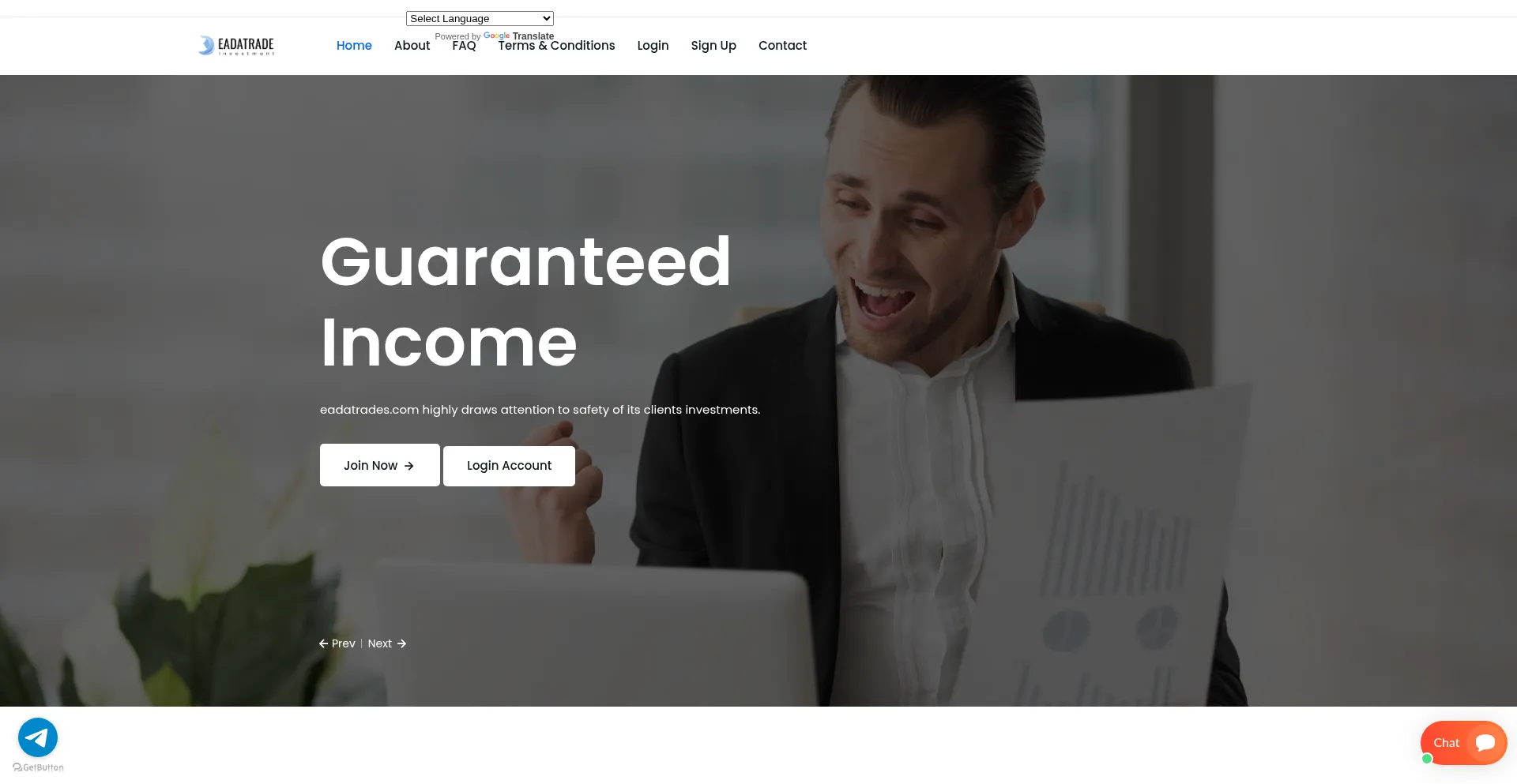 Website screenshot of Eadatrades.com