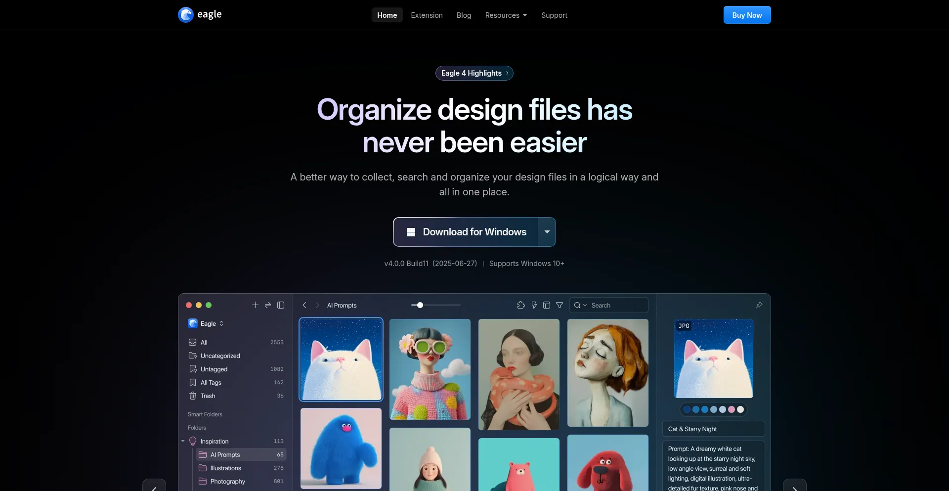 Website screenshot of Eagle.cool