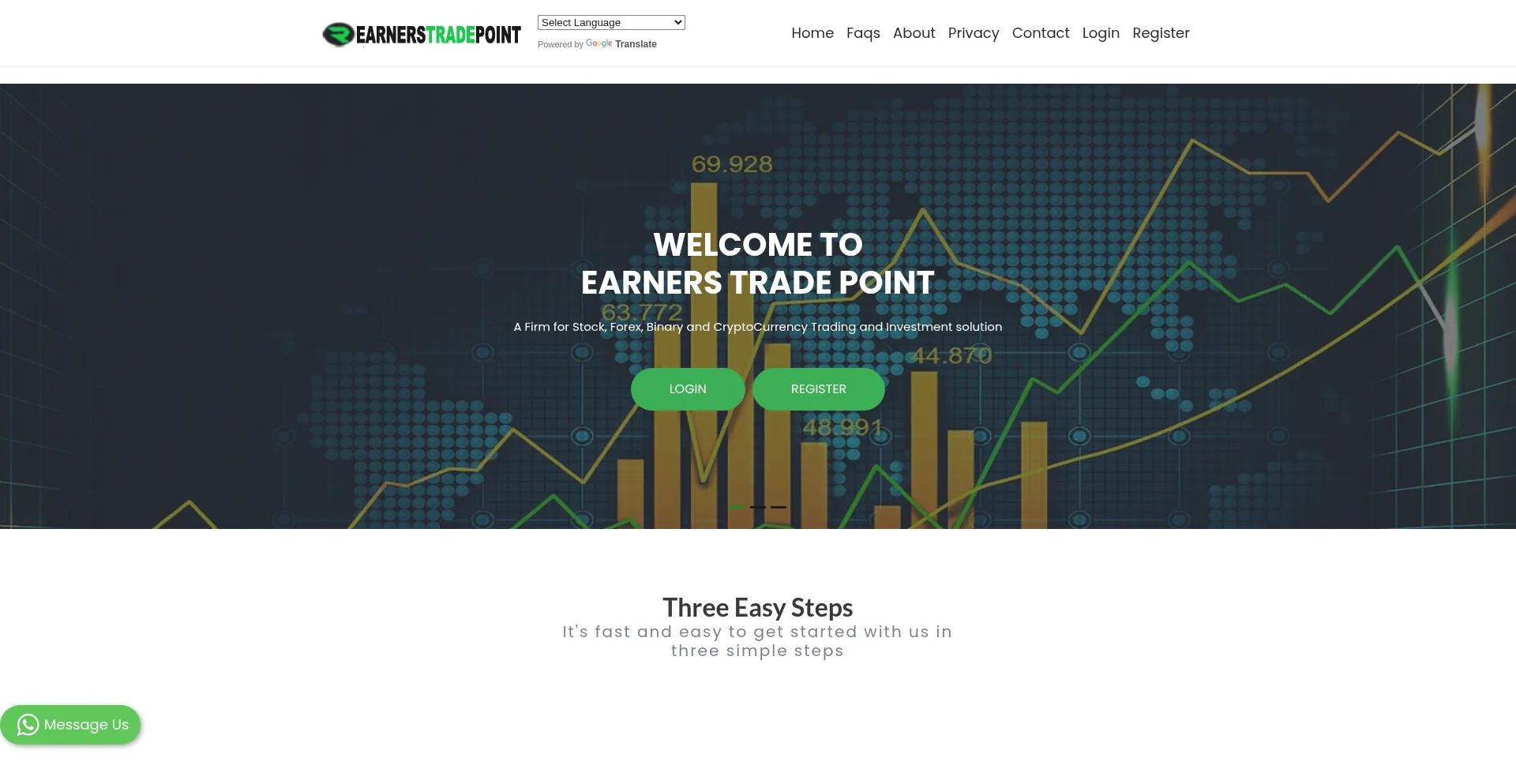 Website screenshot of Earnerstradepoint.com
