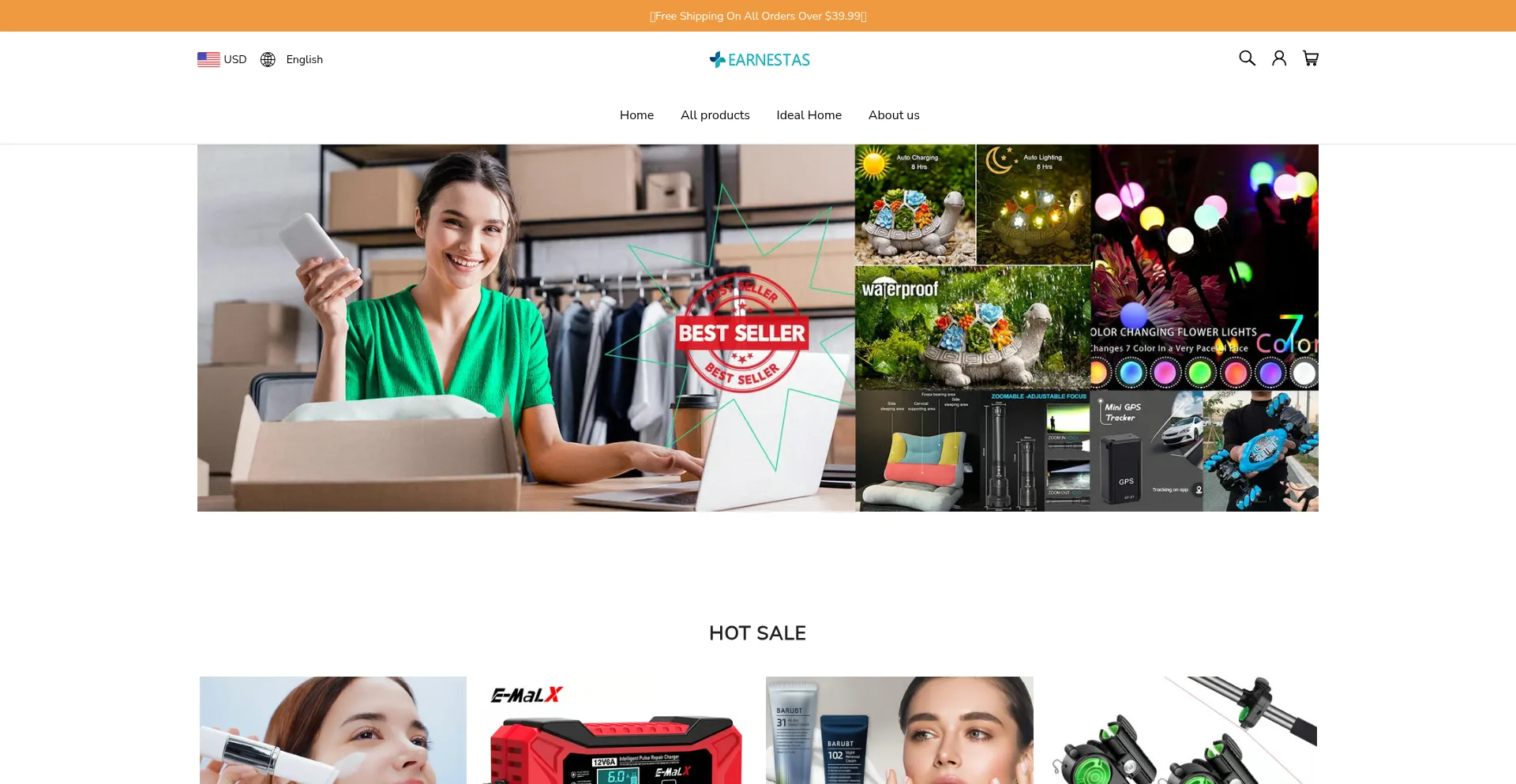 Website screenshot of Earnestas.com