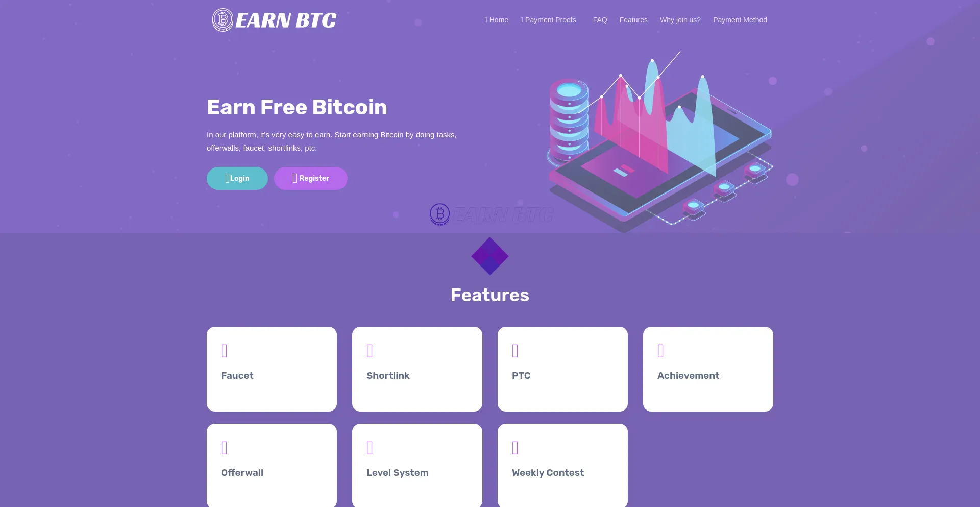 Website screenshot of Earnfreebtc.io