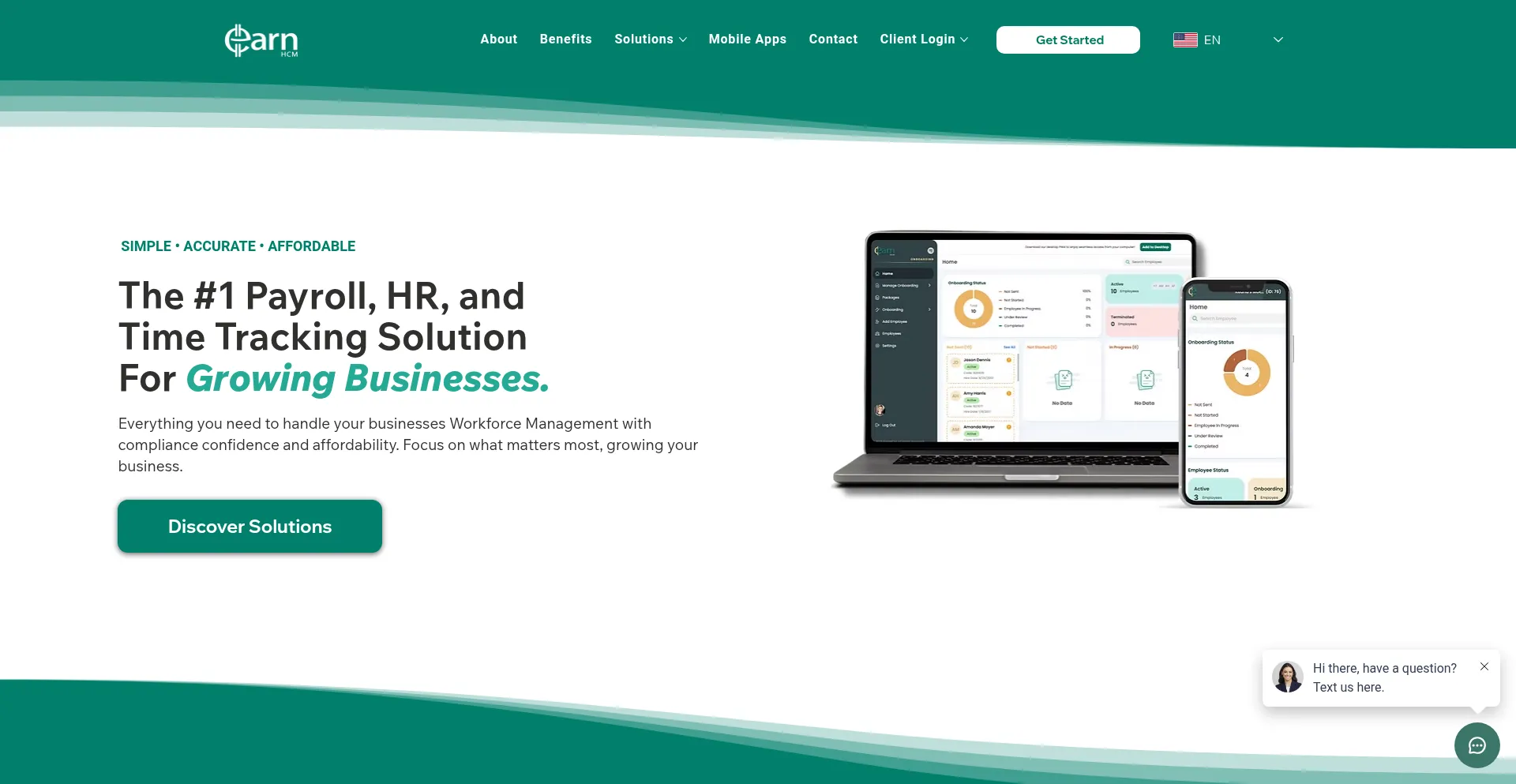 Website screenshot of Earnhcm.com