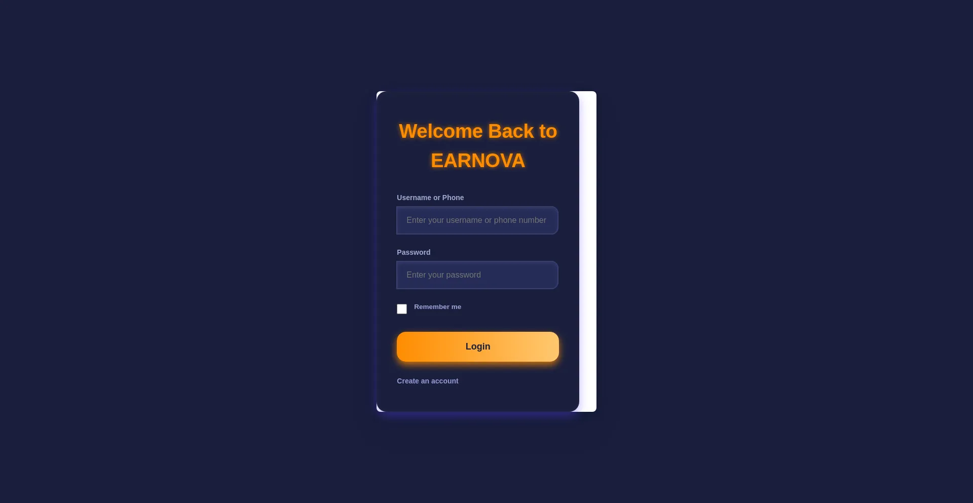 Website screenshot of Earnova.buzz
