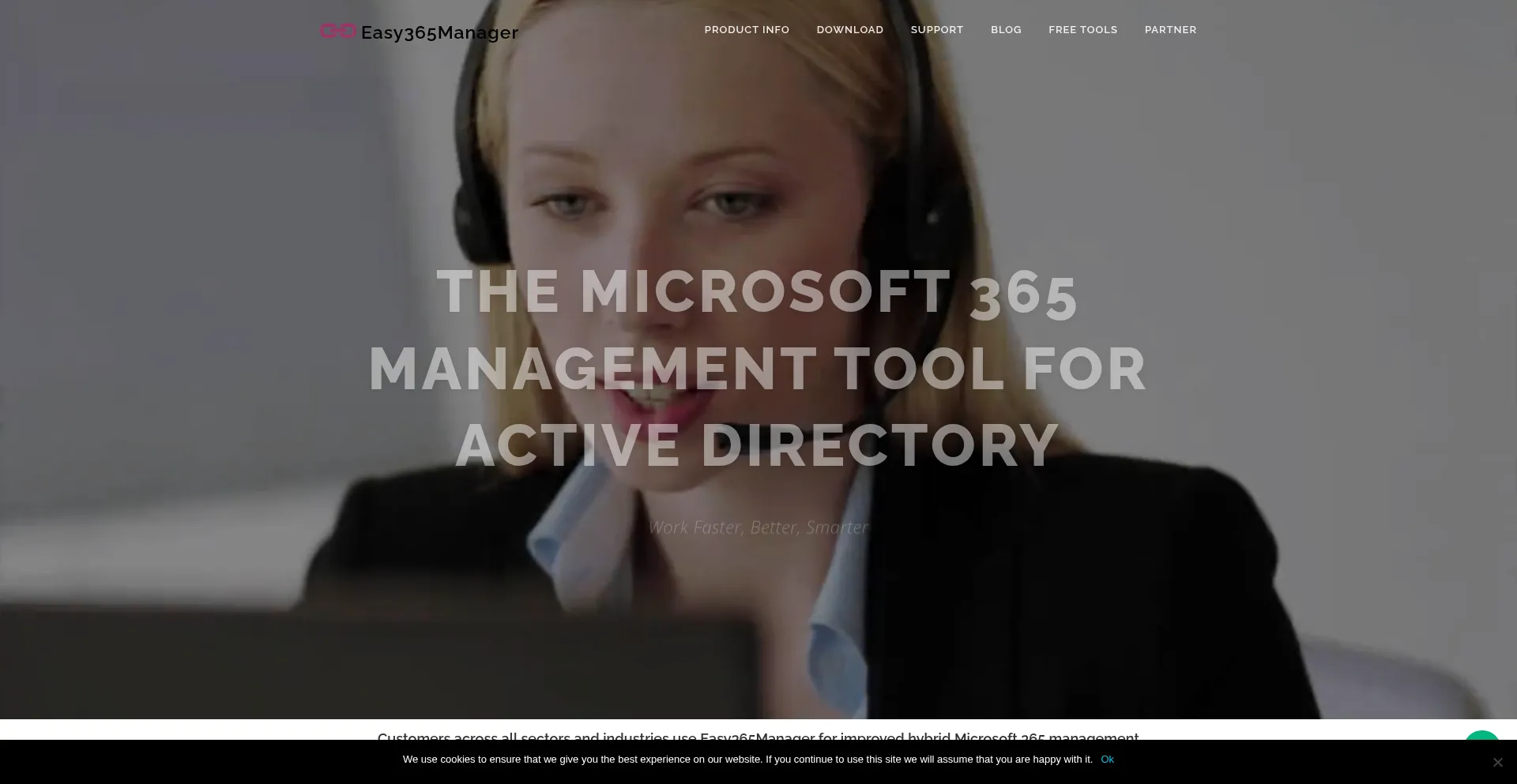 Website screenshot of Easy365manager.com