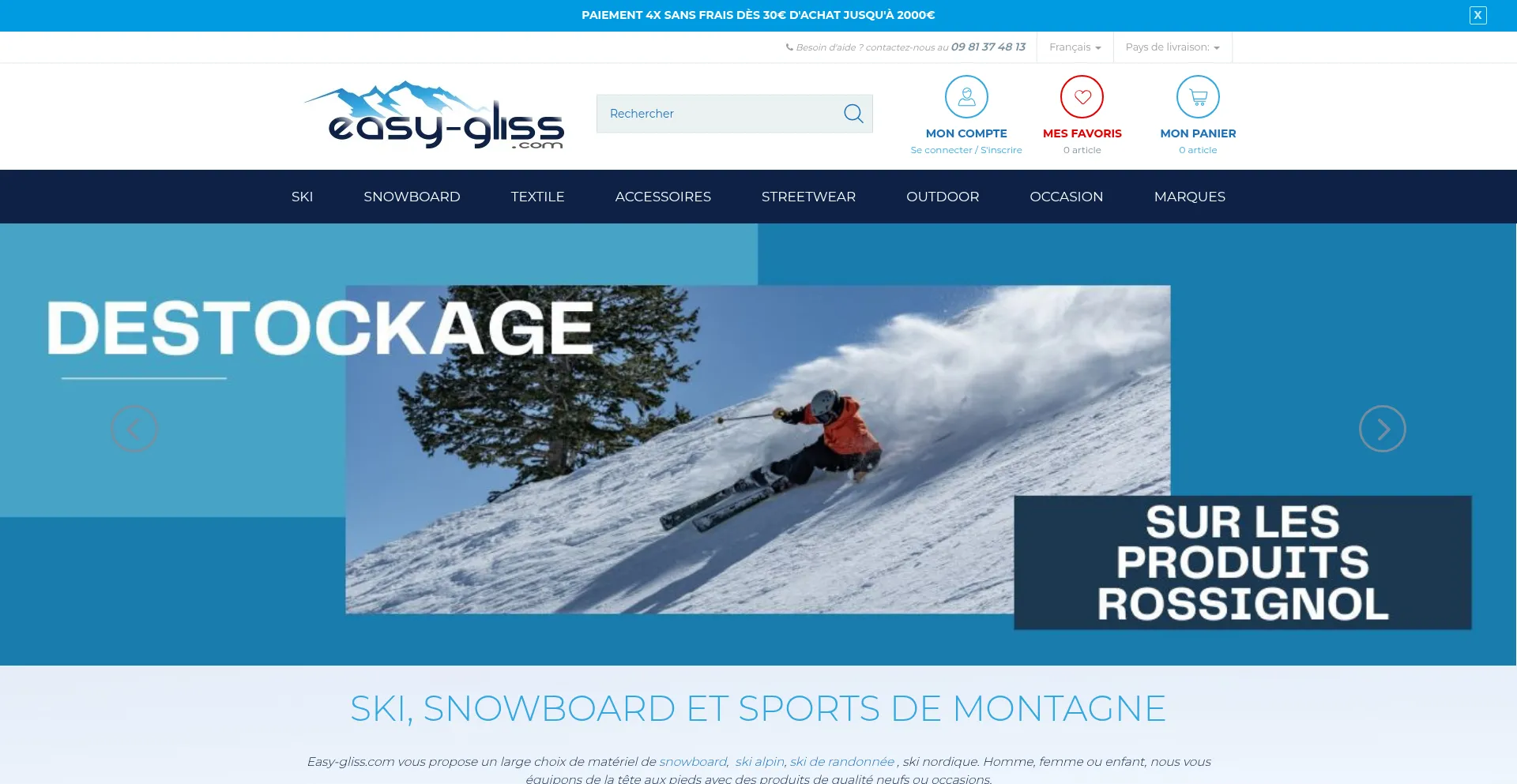 Website screenshot of Easy-gliss.com
