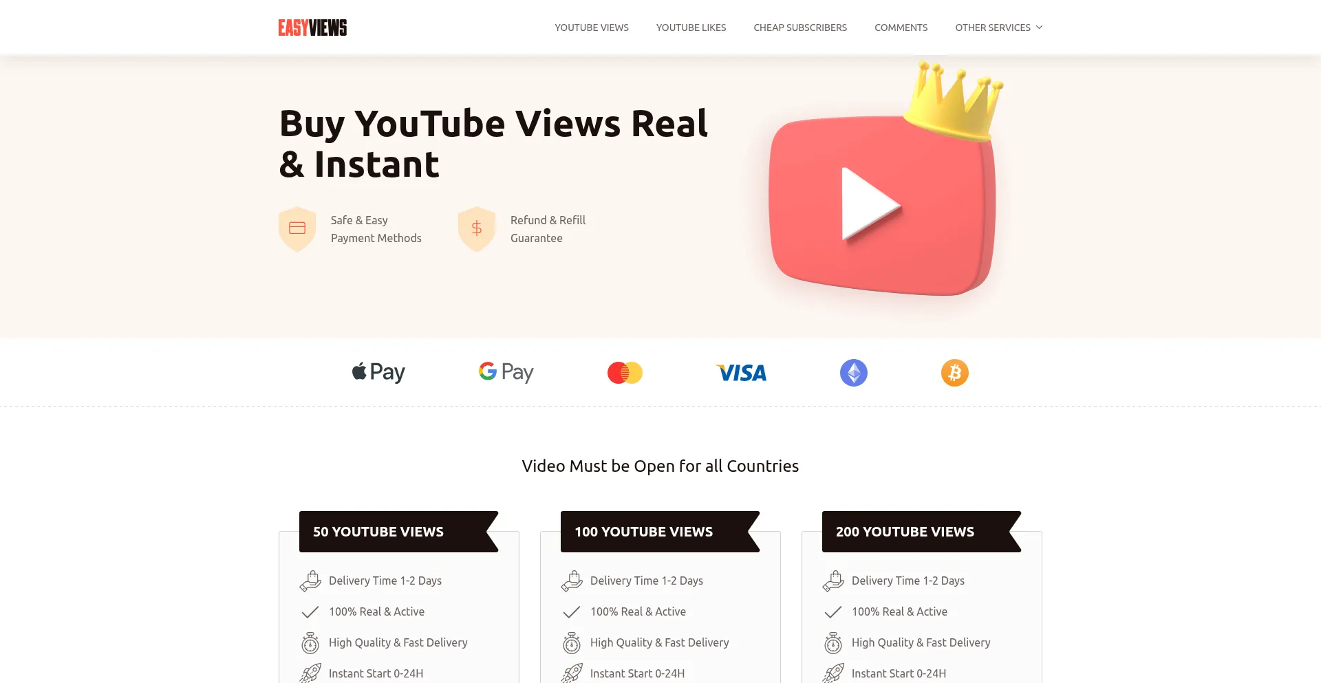 Website screenshot of Easy-views.org