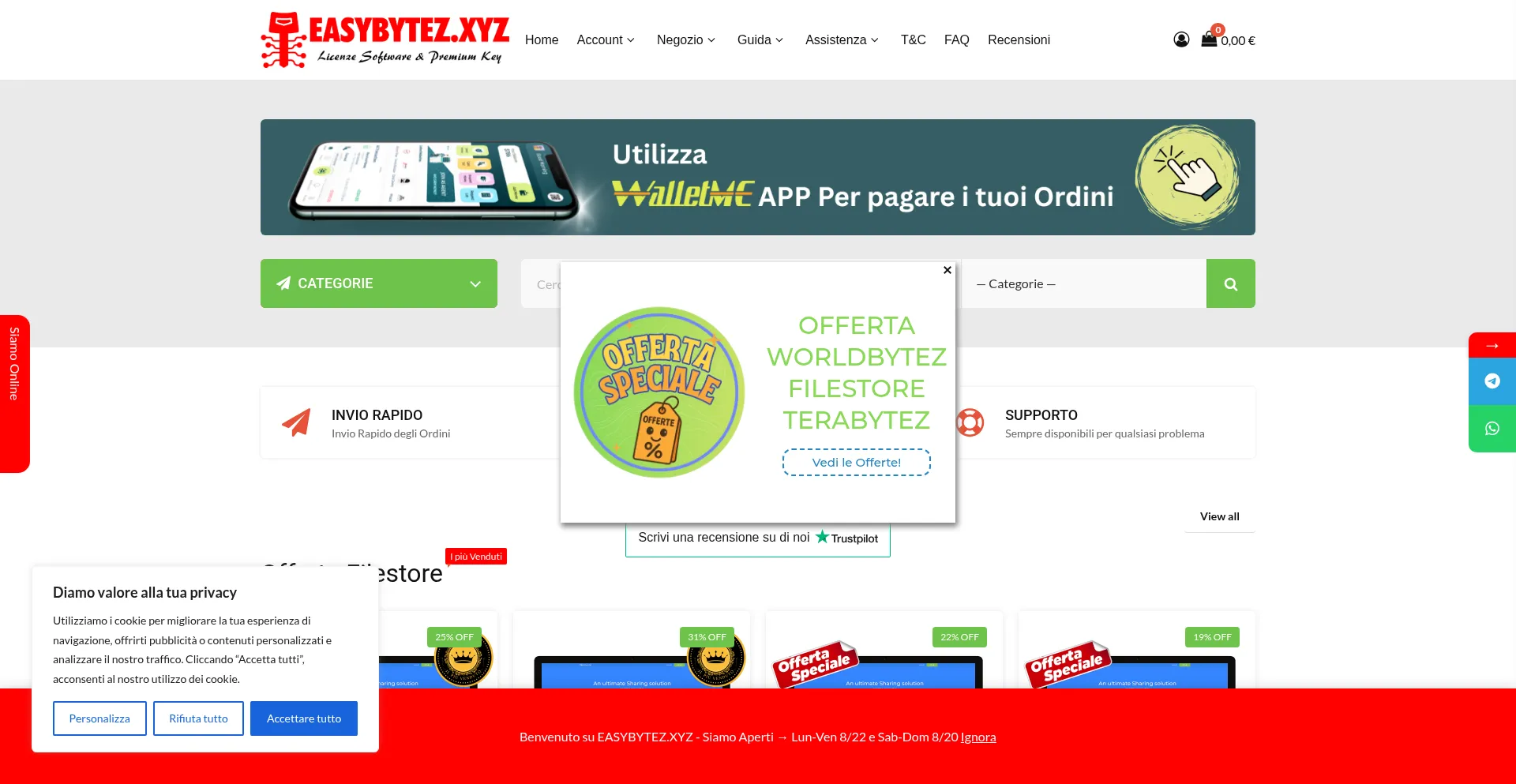 Website screenshot of Easybytez.xyz