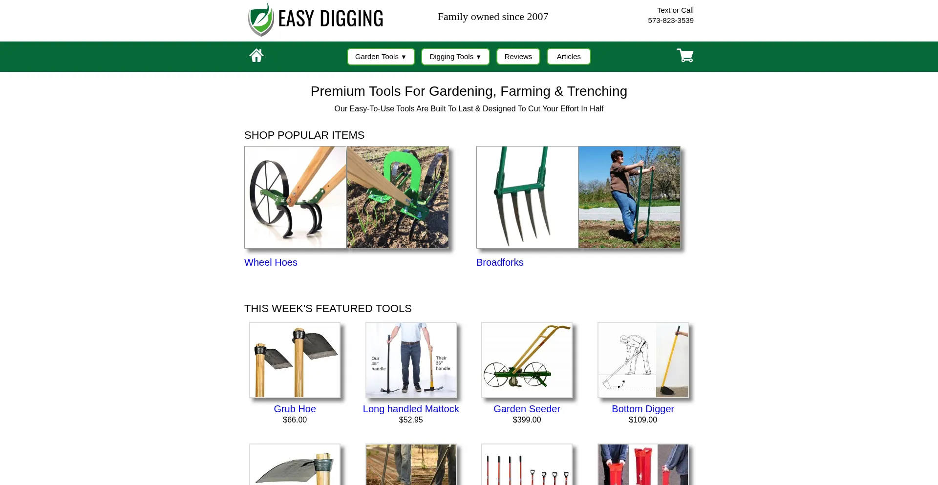 Website screenshot of Easydigging.com