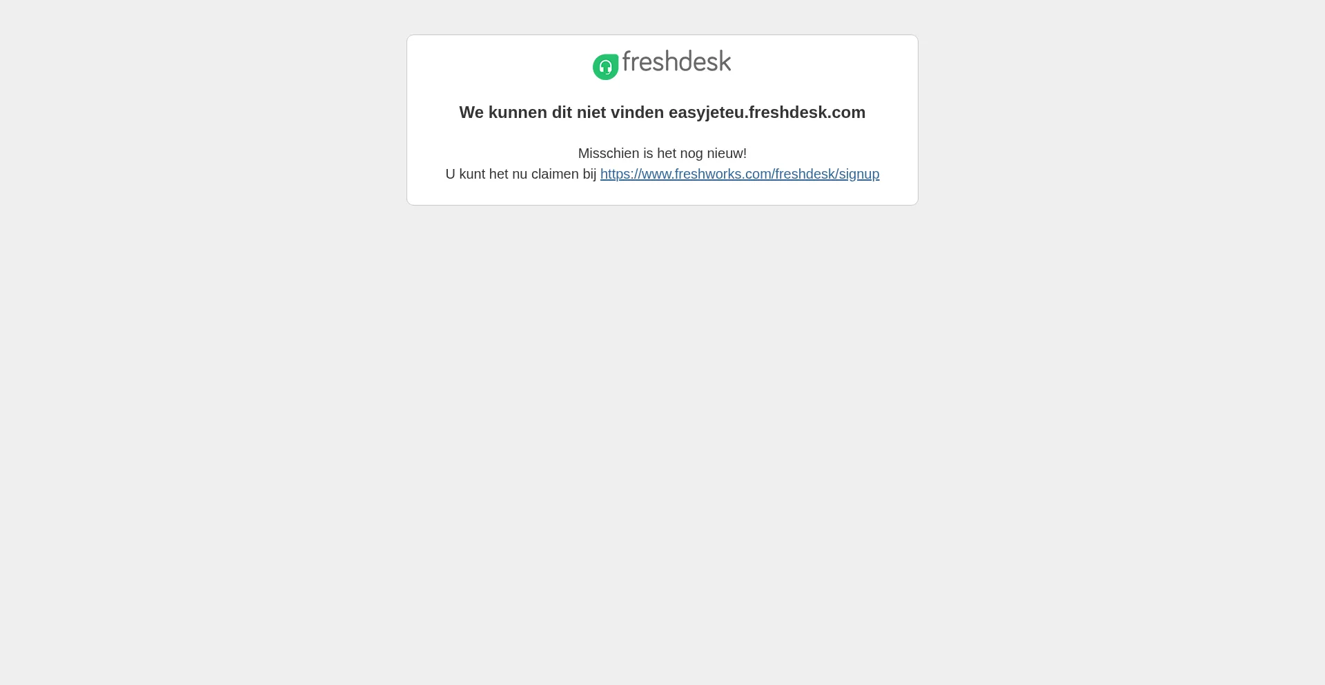 Website screenshot of Easyjeteu.freshdesk.com