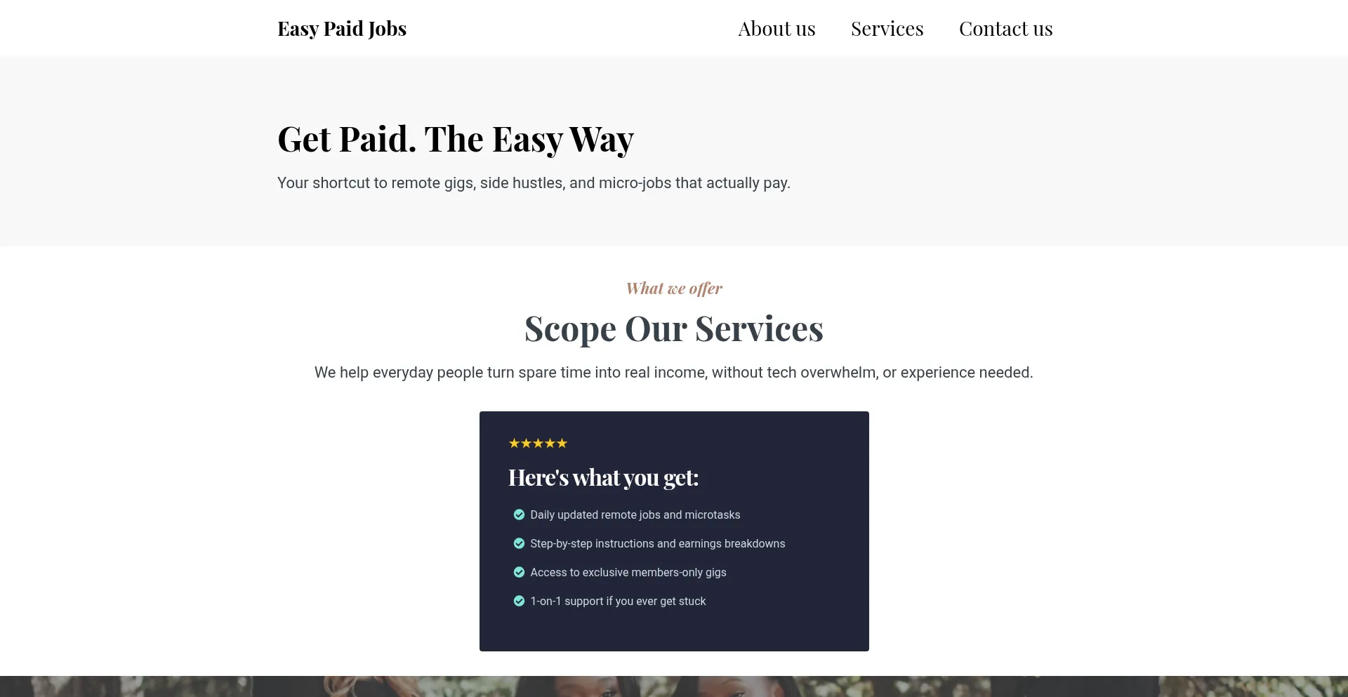 Website screenshot of Easypaidjobs.com