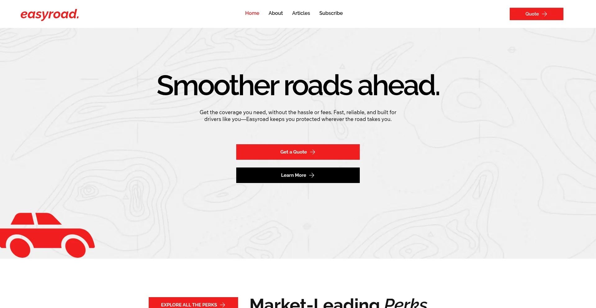 Website screenshot of Easyroadpolicy.com
