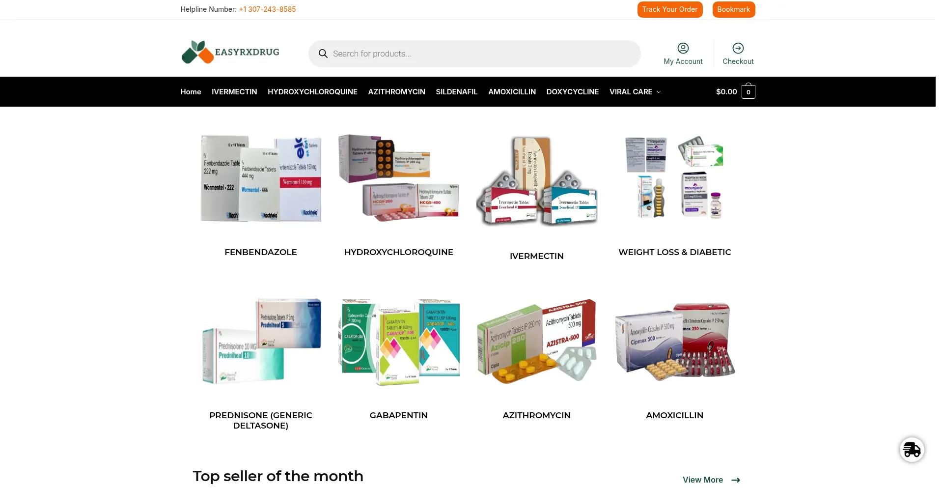 Website screenshot of Easyrxdrug.com