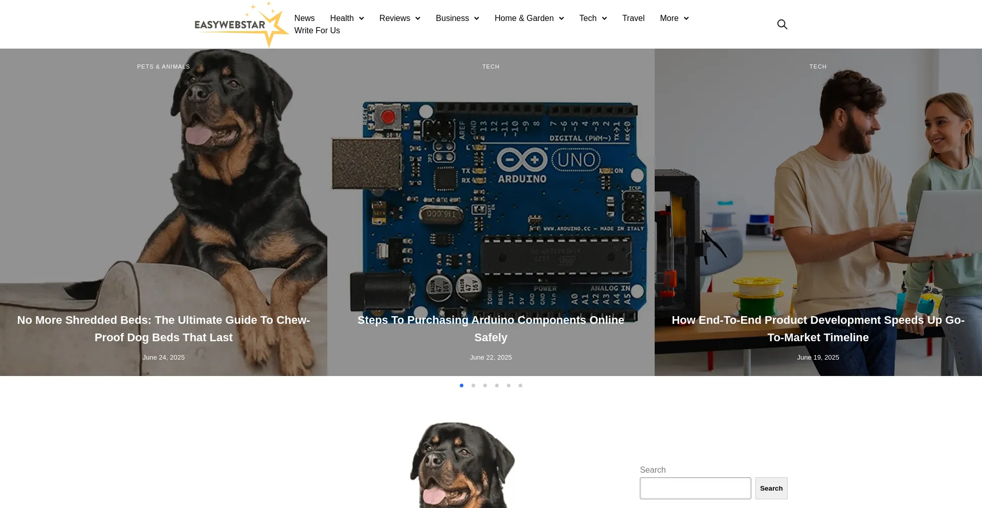 Website screenshot of Easywebstar.com