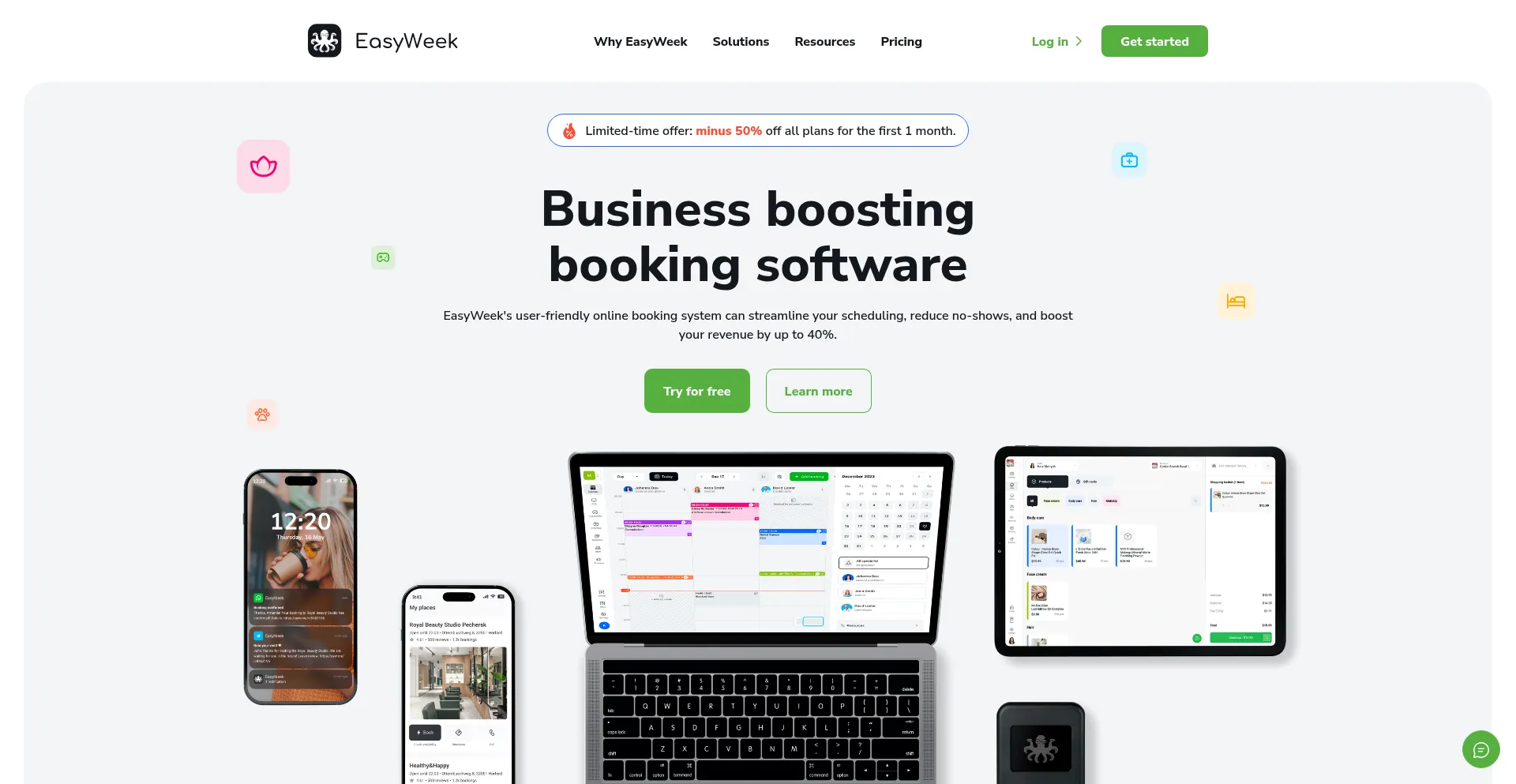 Website screenshot of Easyweek.io