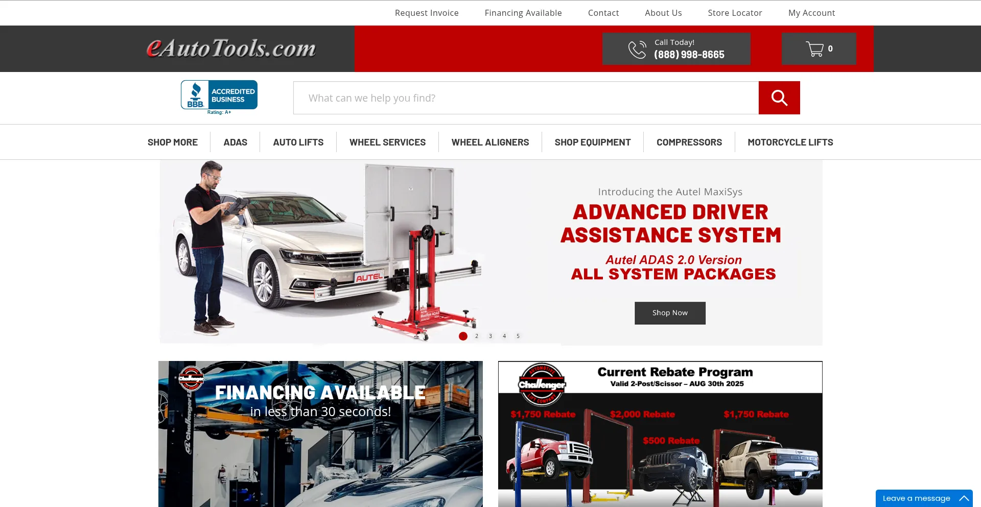 Website screenshot of Eautotools.com