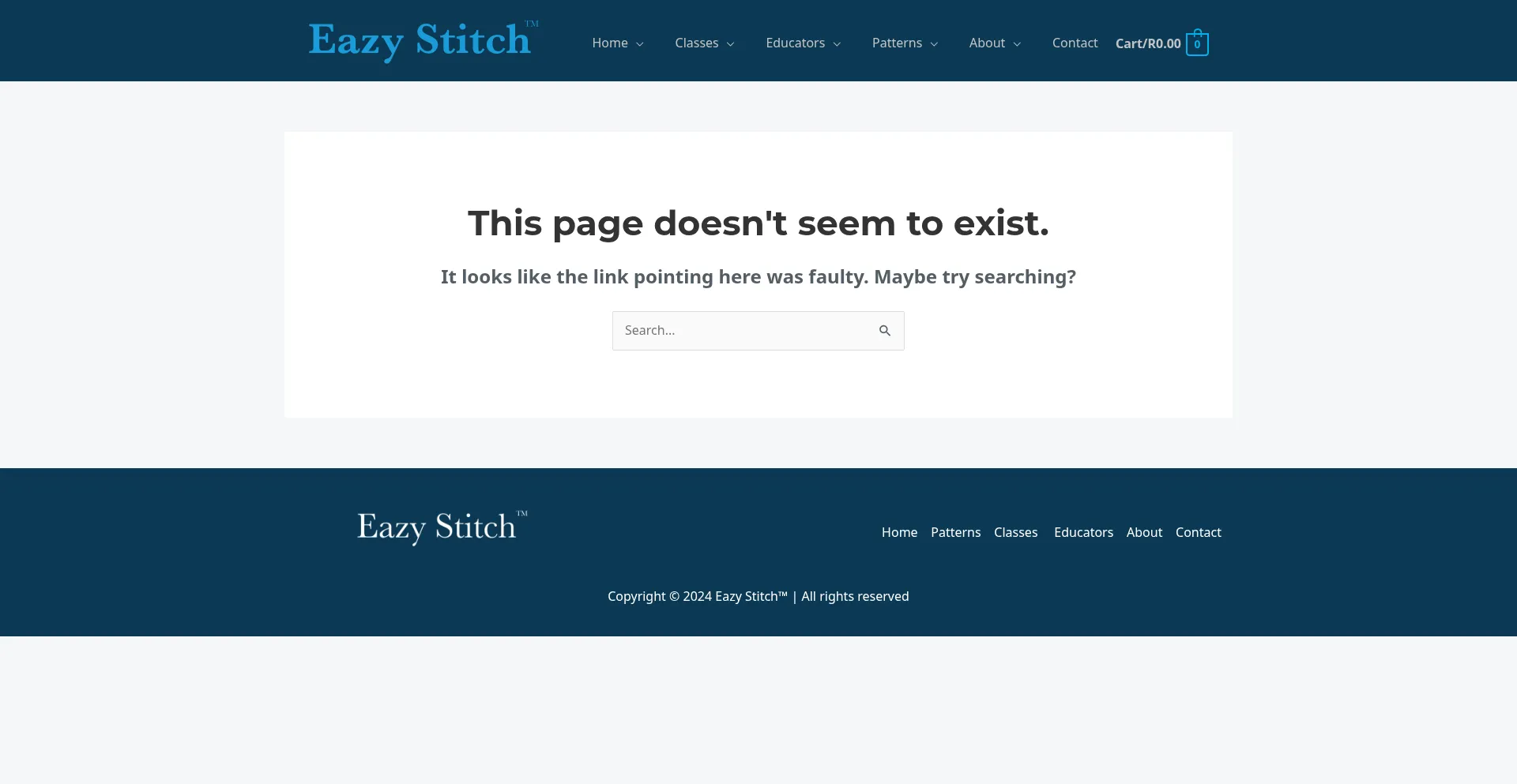 Website screenshot of Eazystitch.co.za