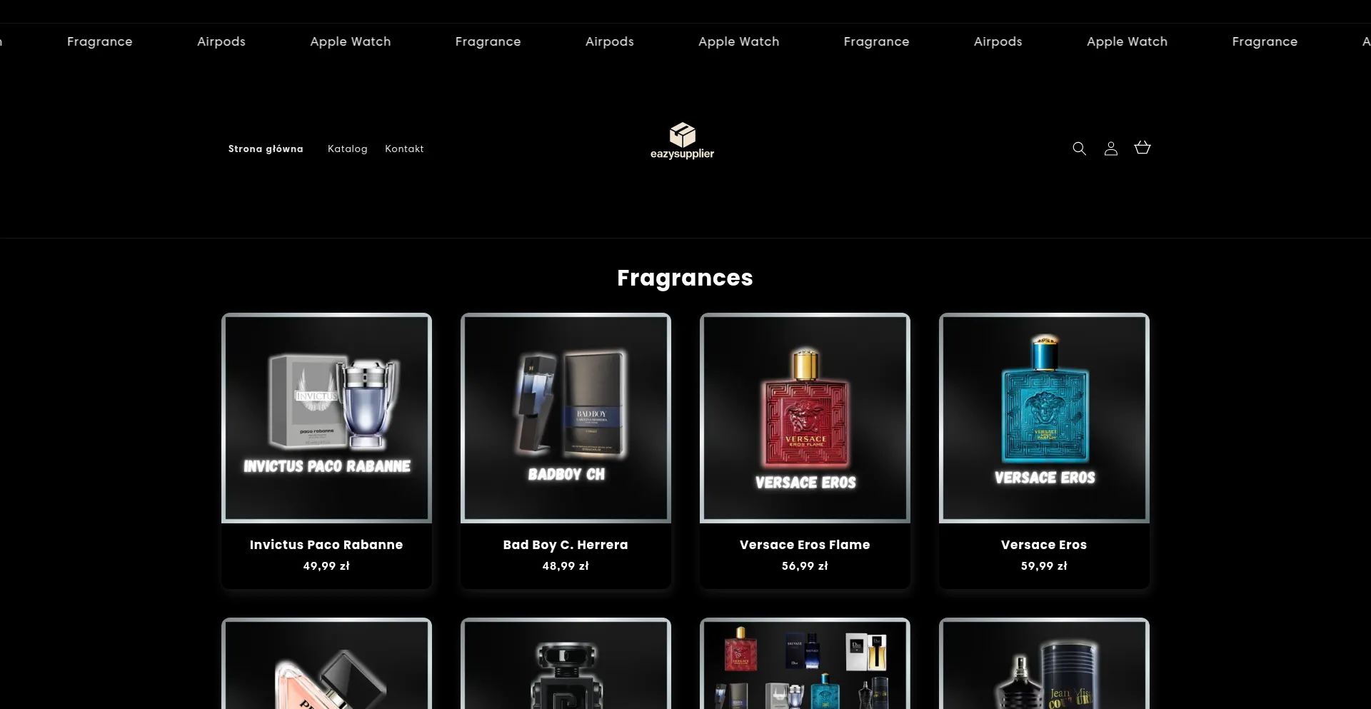 Website screenshot of Eazysupplier.pl