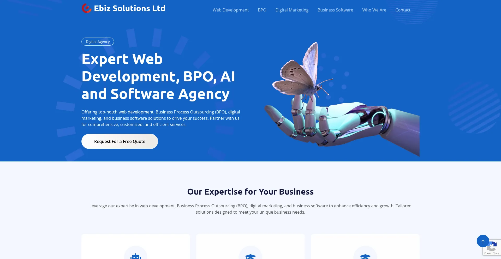 Website screenshot of Ebiz-mauritius.com