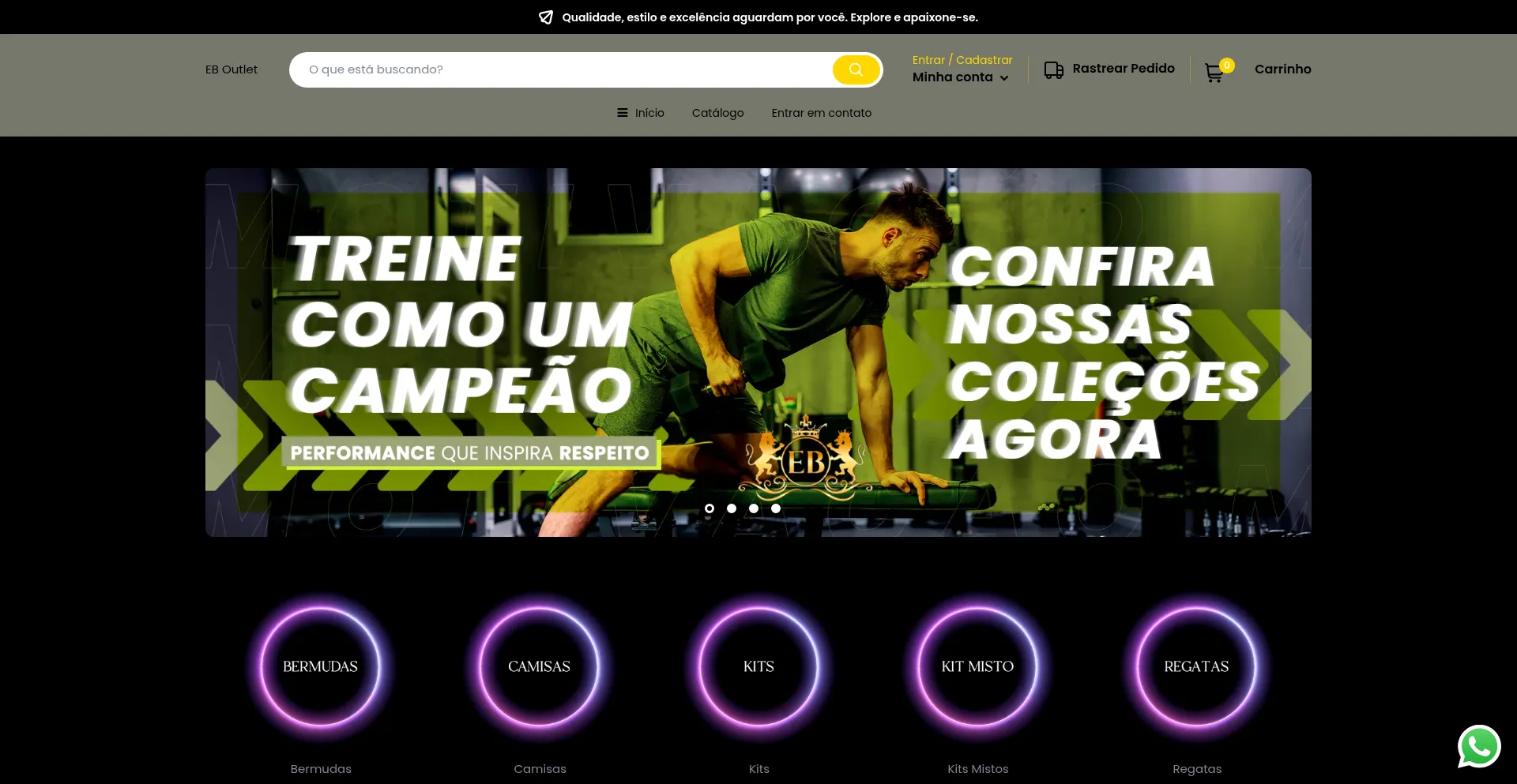 Website screenshot of Eboutlet.com.br