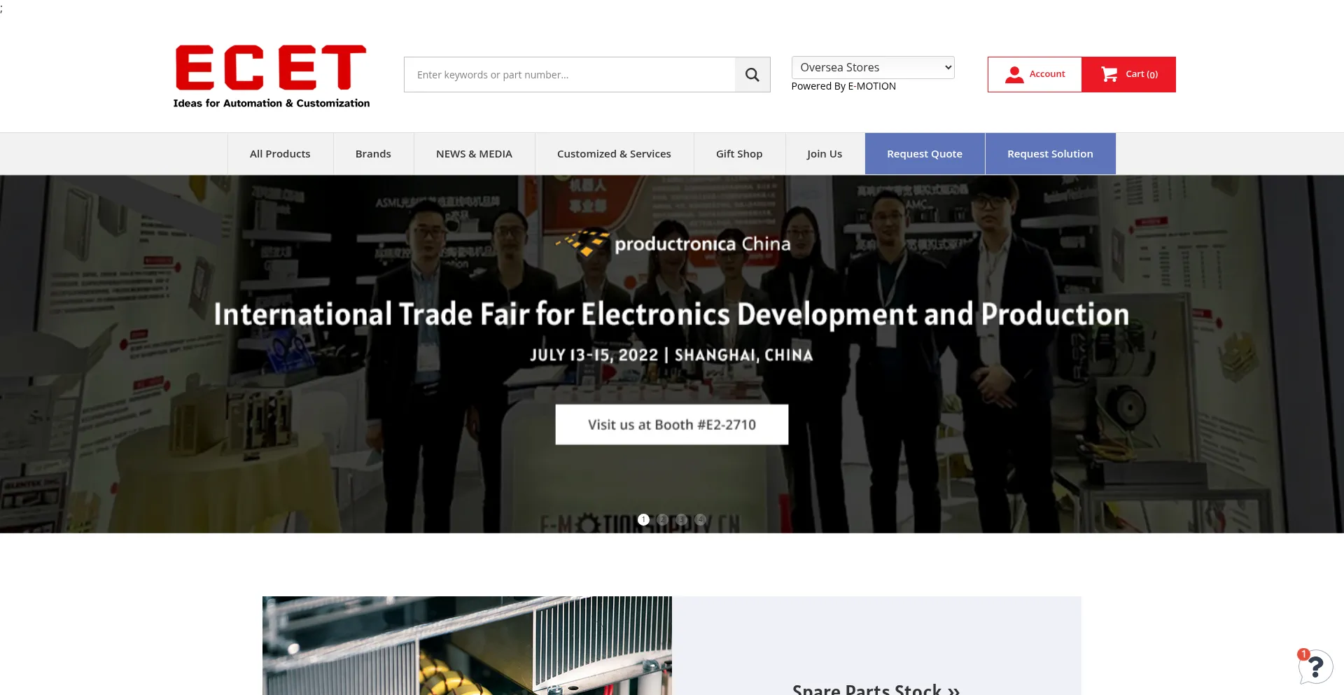 Website screenshot of Ecet.us