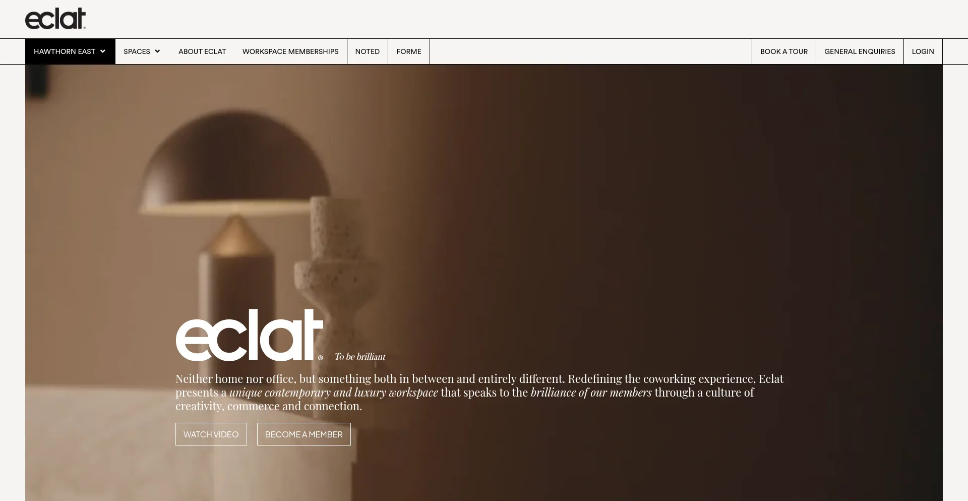 Website screenshot of Eclat.com
