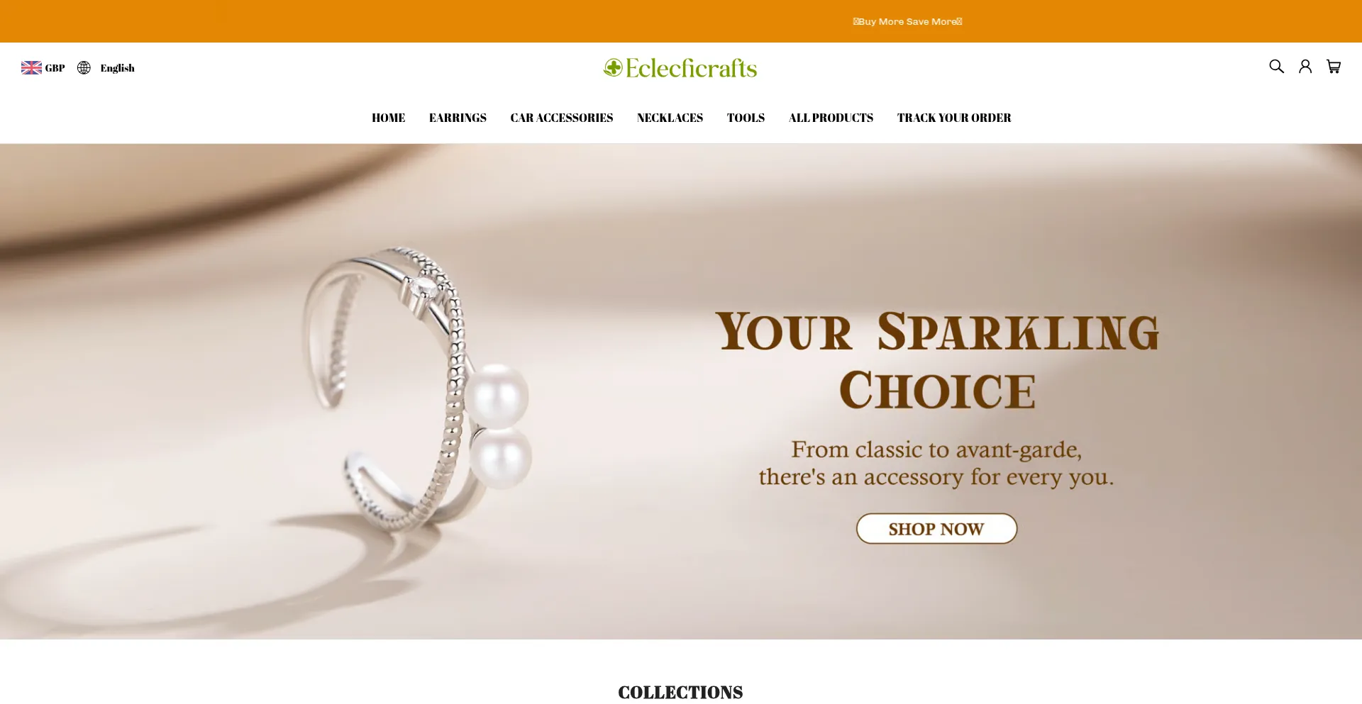 Website screenshot of Eclecficrafts.com