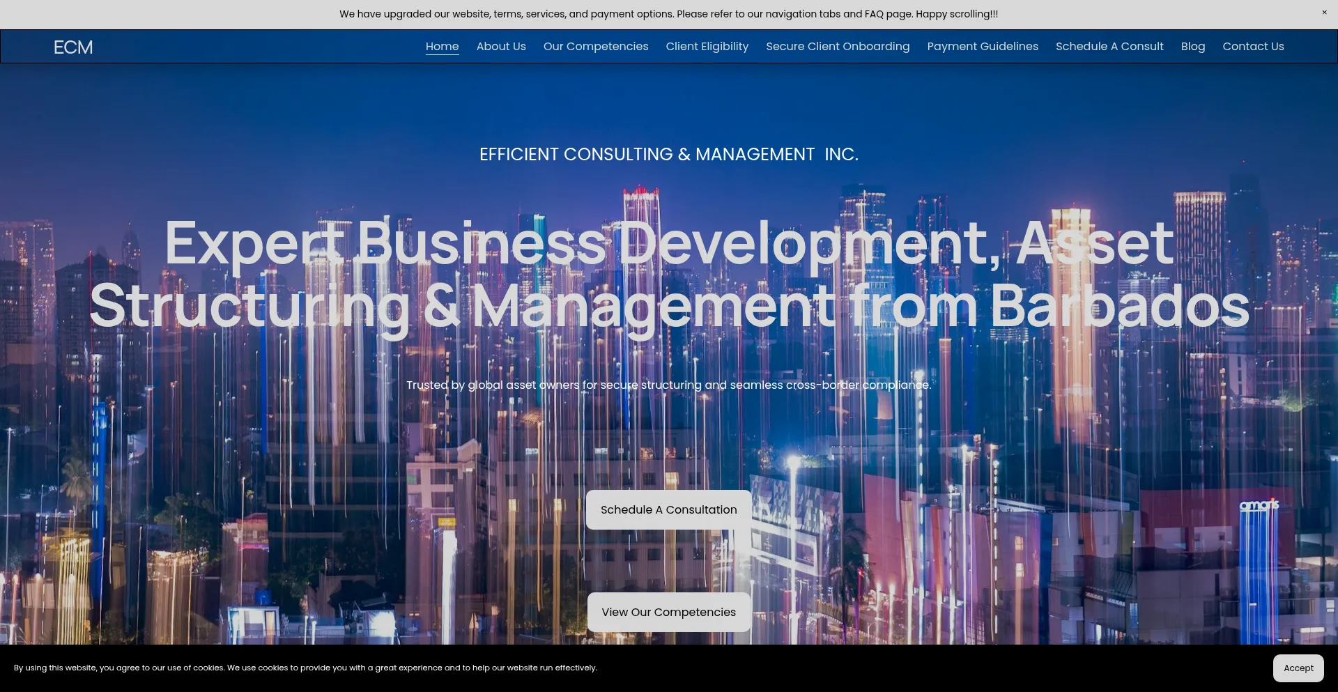 Website screenshot of Ecmbb.com