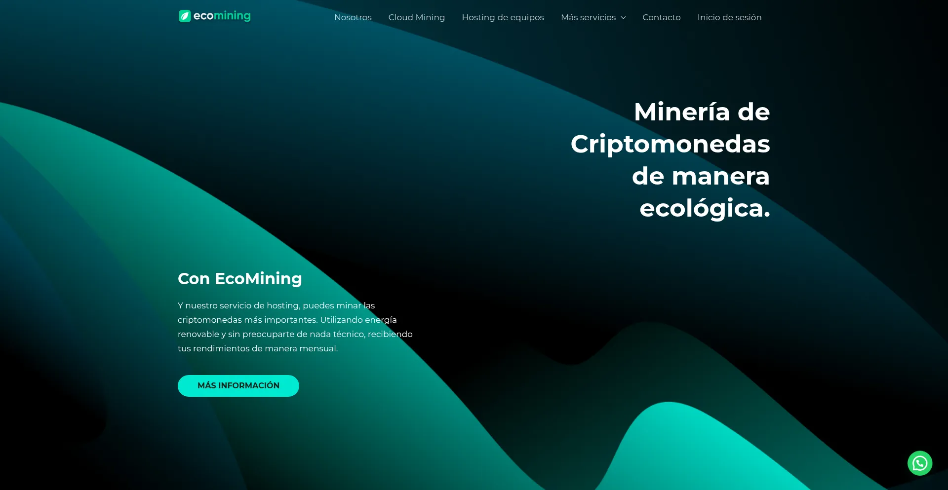 Website screenshot of Ecomining.io