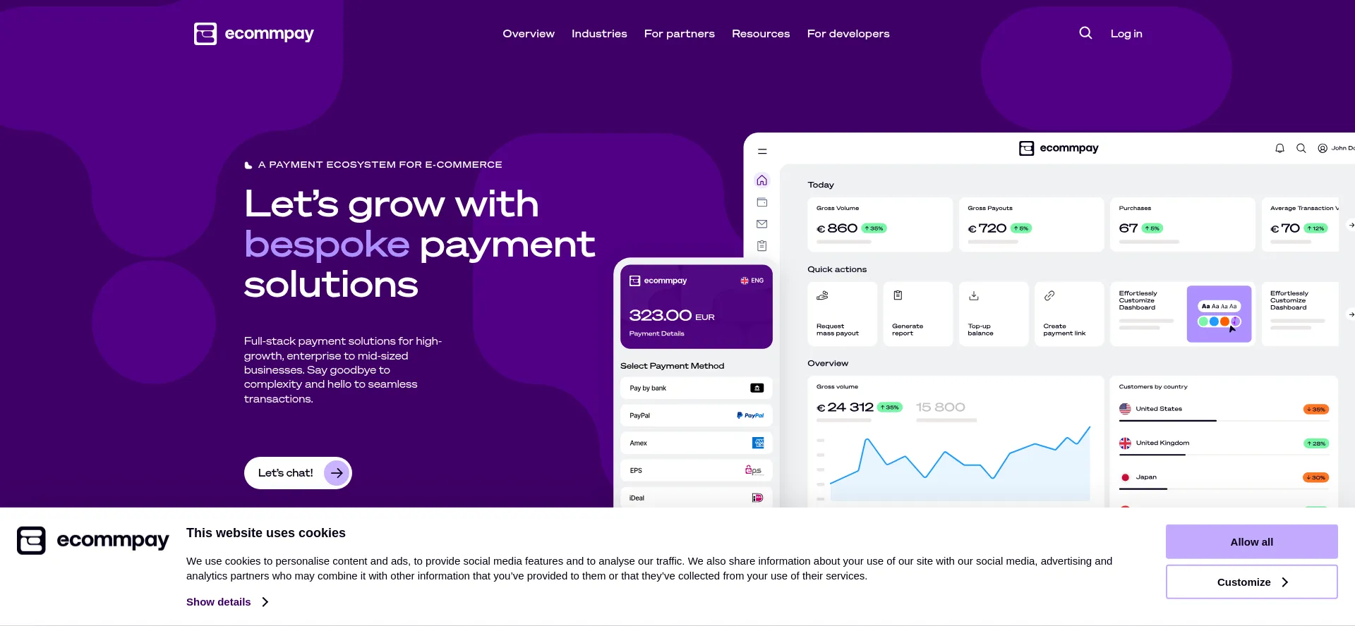 Website screenshot of Ecommpay.com