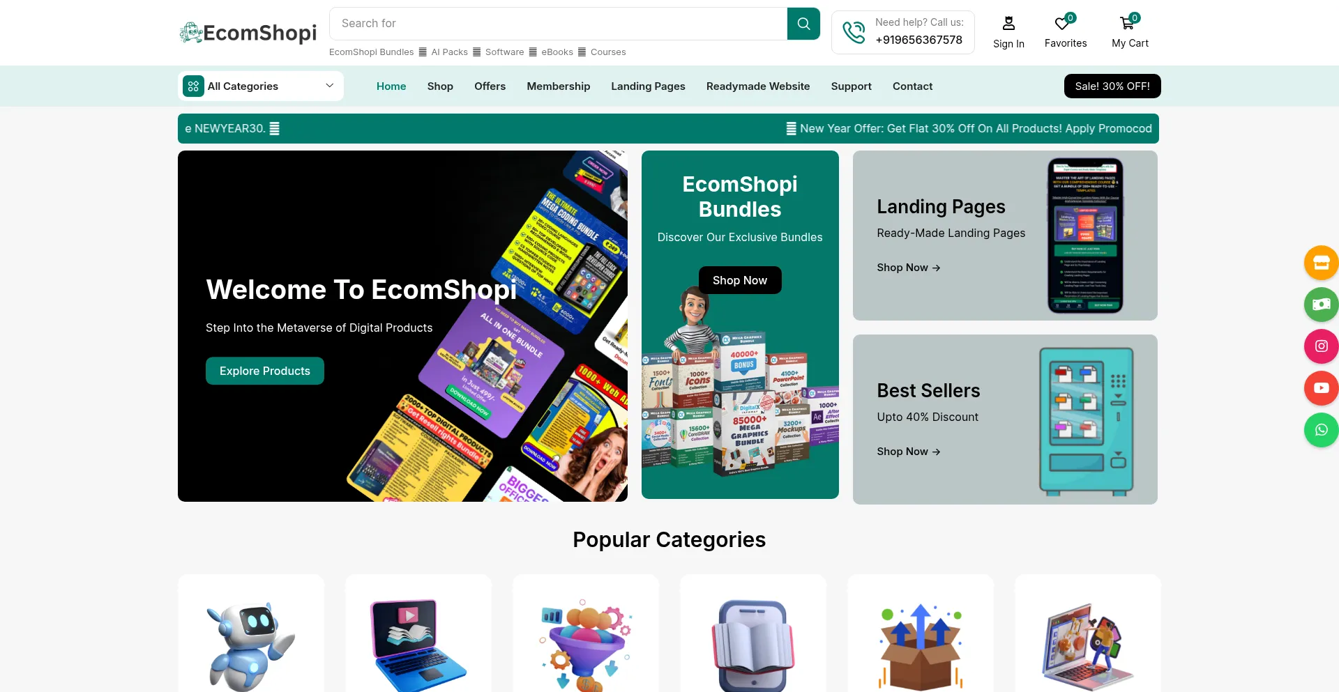 Website screenshot of Ecomshopi.com