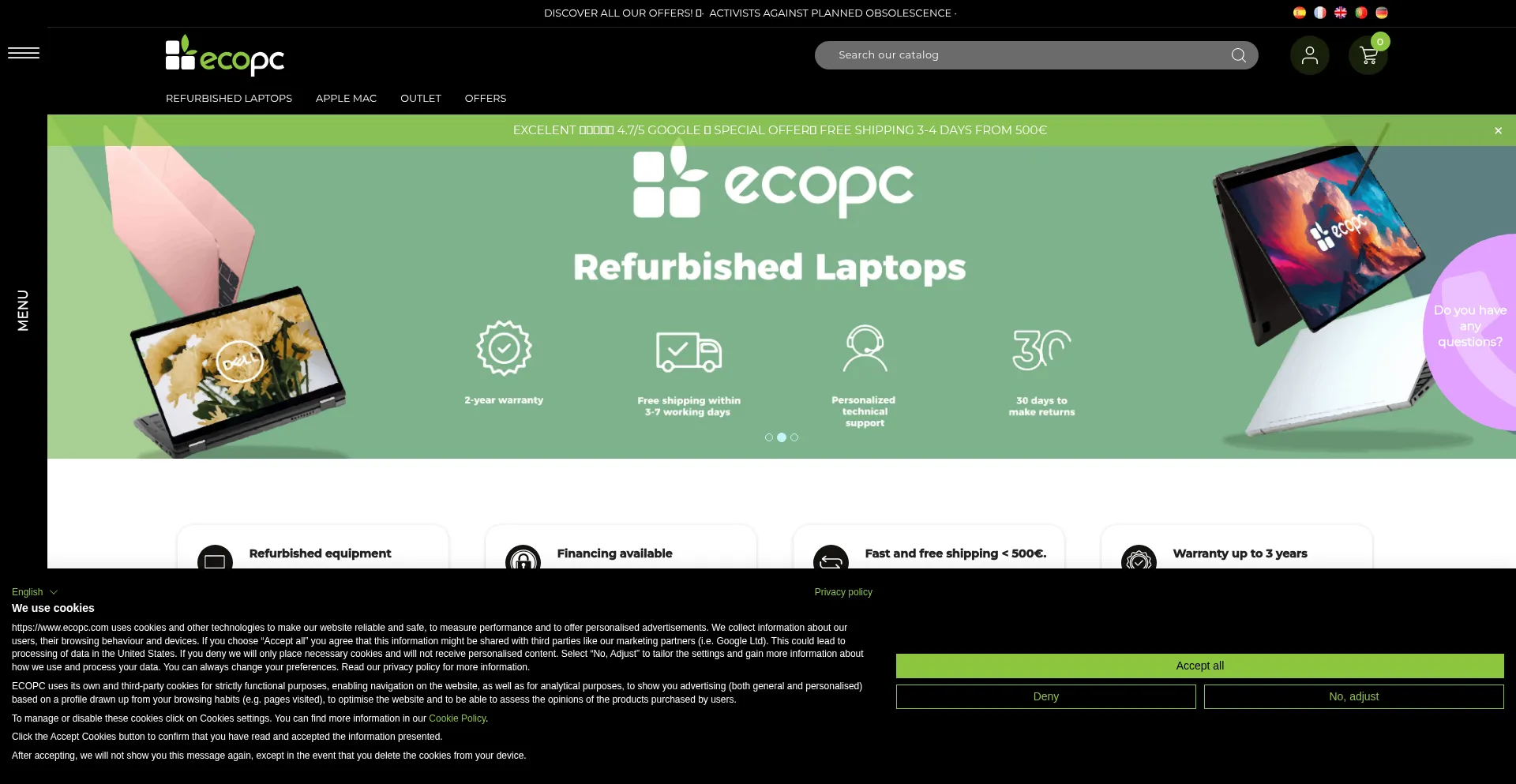 Website screenshot of Ecopc.com