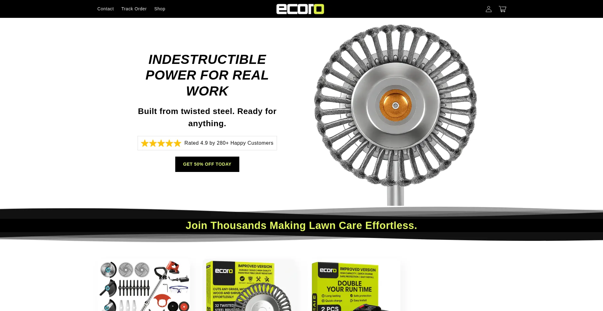 Website screenshot of Ecorotools.com