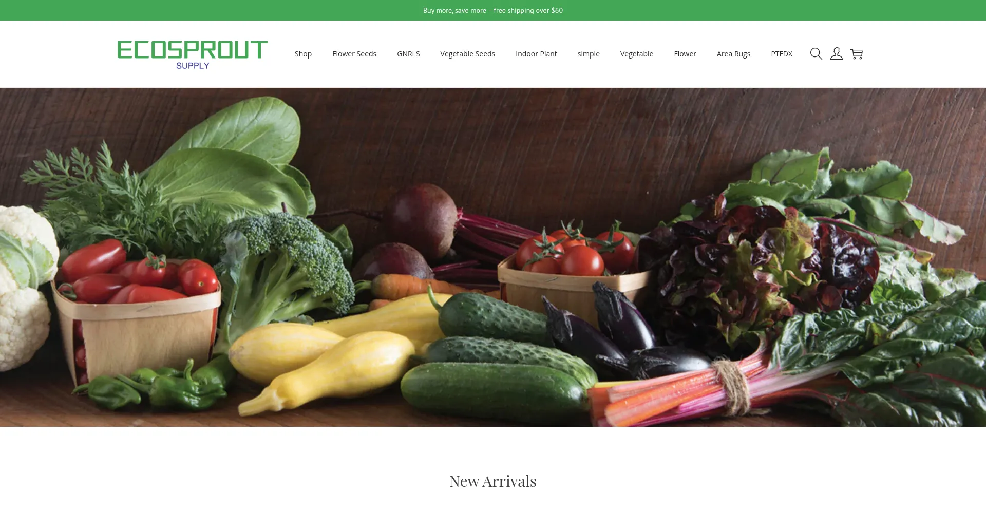 Website screenshot of Ecosproutsupply.com