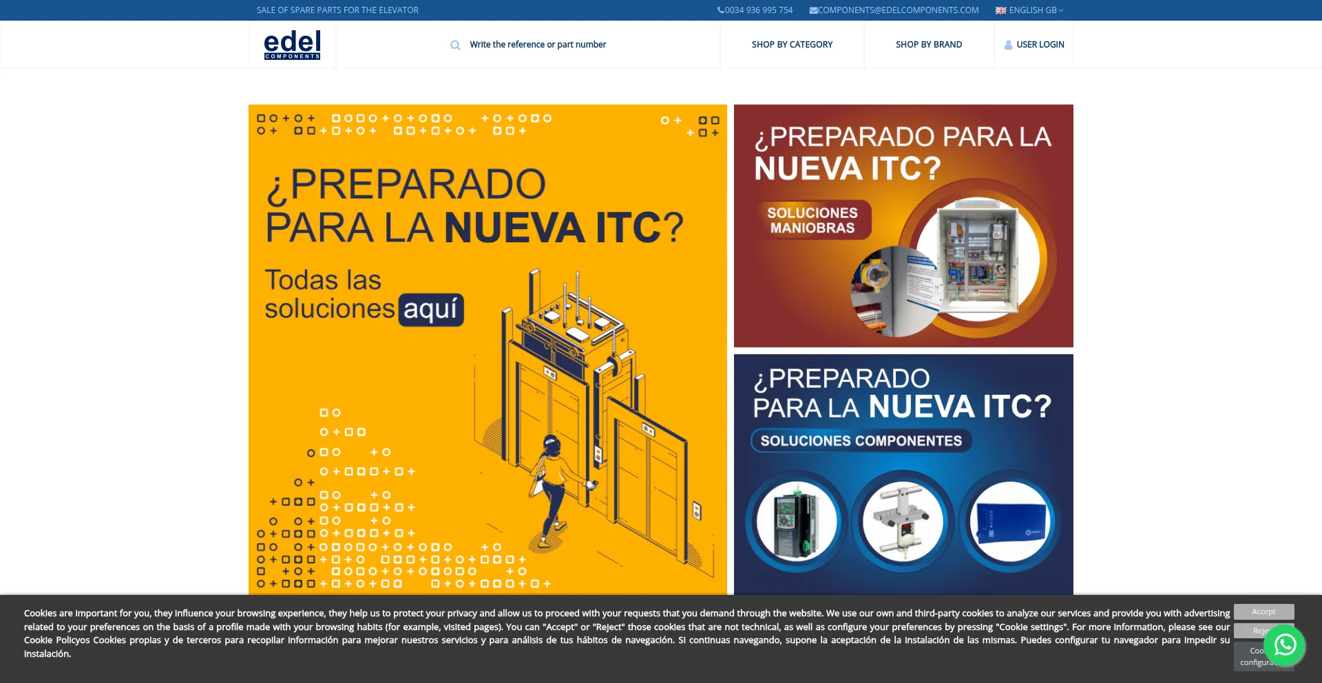 Website screenshot of Edelcomponents.com