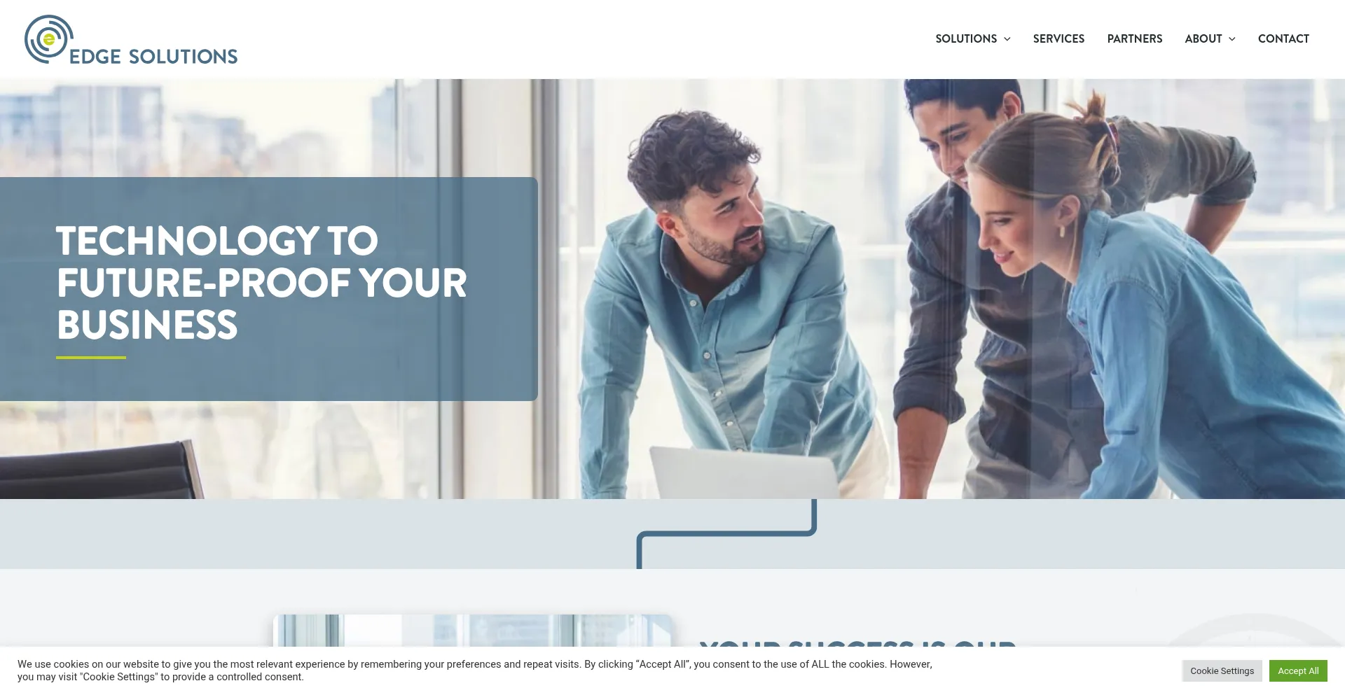 Website screenshot of Edge-solutions.com