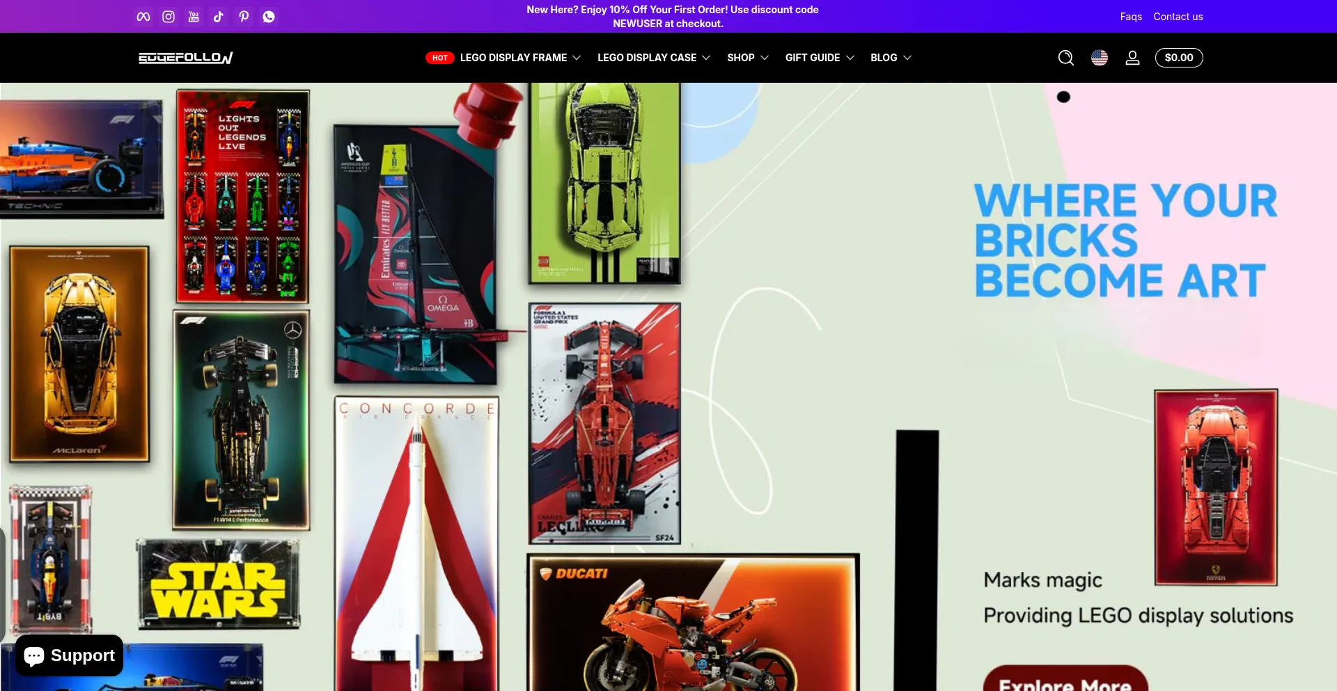Website screenshot of Edgefollow.com